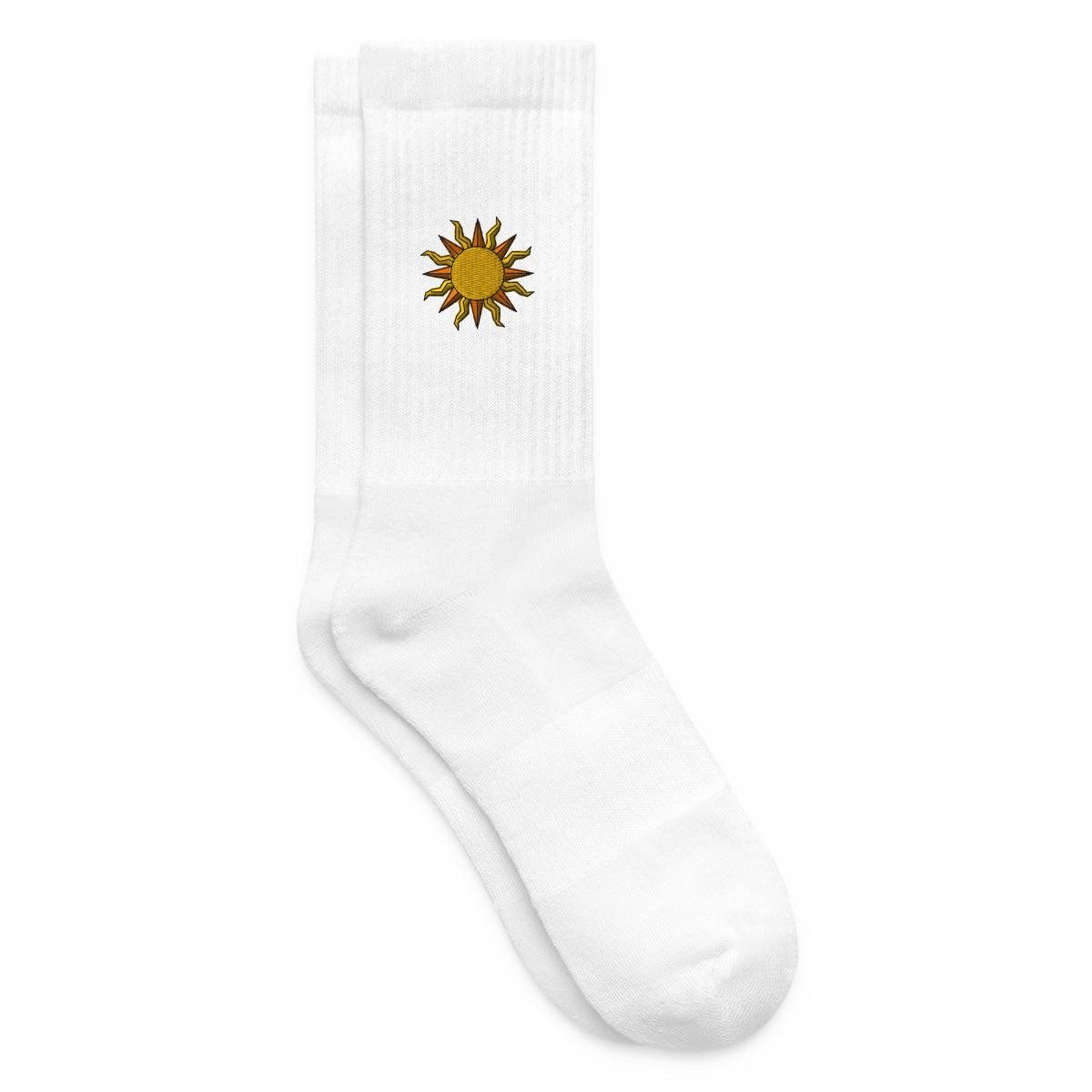 Spreadshirt Socken Sonne bestickt Sonnenmotiv Stick Tennissocken (1-Paar)