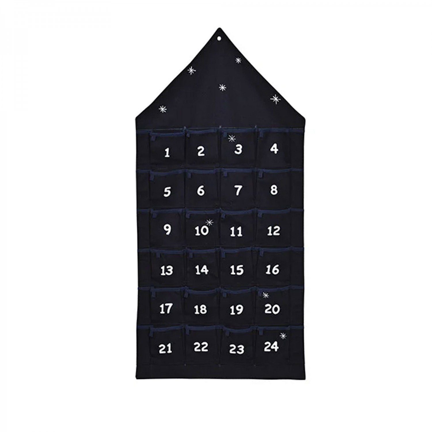 mitienda Dekoobjekt Kalender zum Befüllen aus Leinen in schwarz