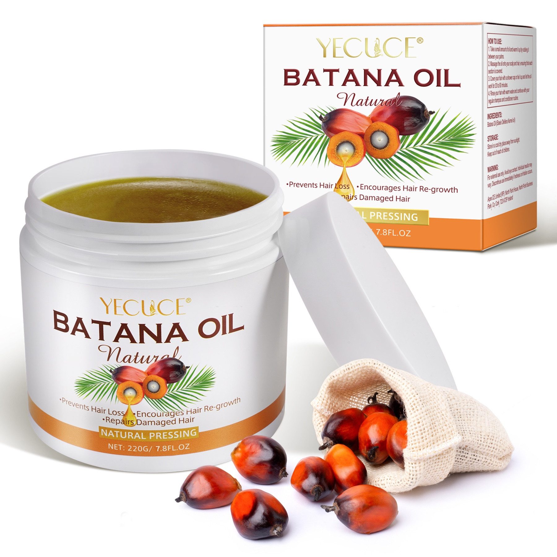 P-Beauty Cosmetic Accessories Haaröl Batana Öl für Haare Haarwachstum Haarpflege Gesicht Haut Nägel 220g, 1-tlg., Haarwachstumsmittel, Haarpflege