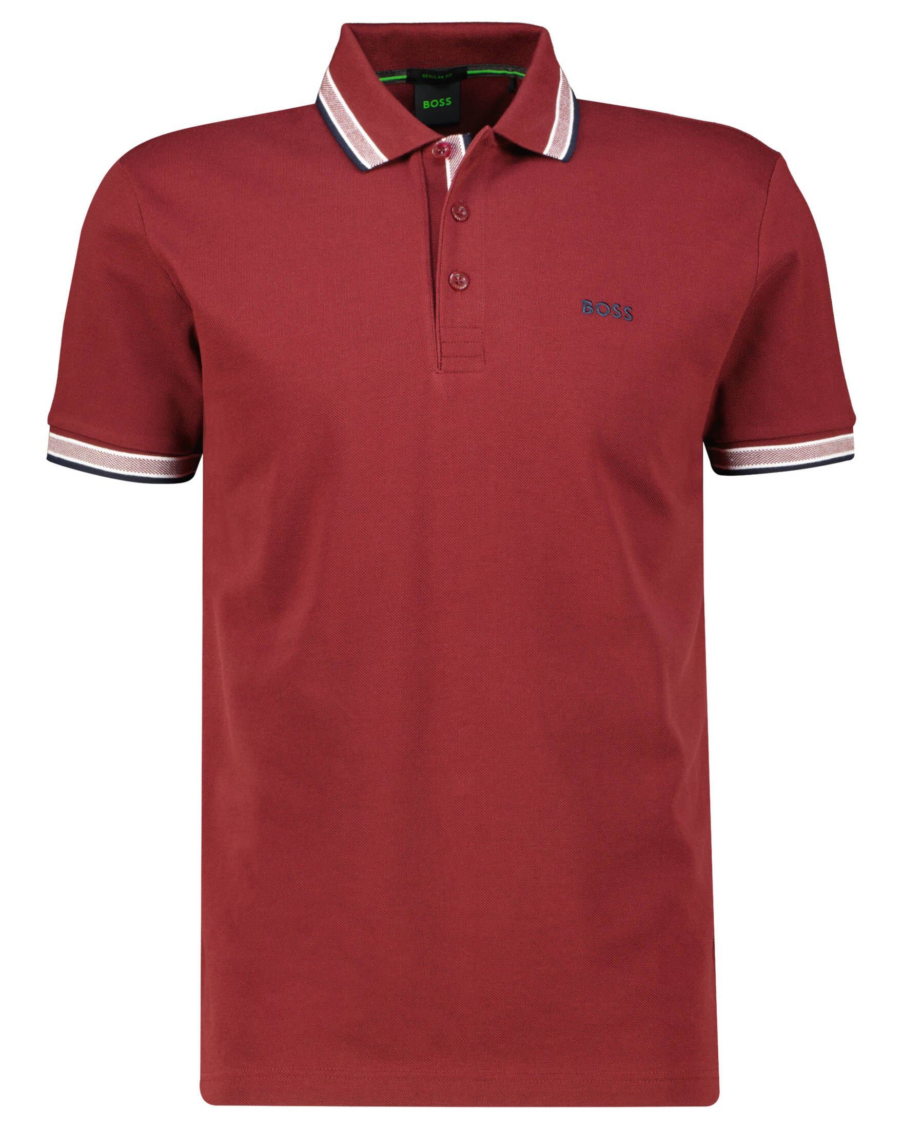 BOSS Poloshirt Herren Poloshirt PADDY CURVED Regular Fit Kurzrarm (1-tlg) rot (74)