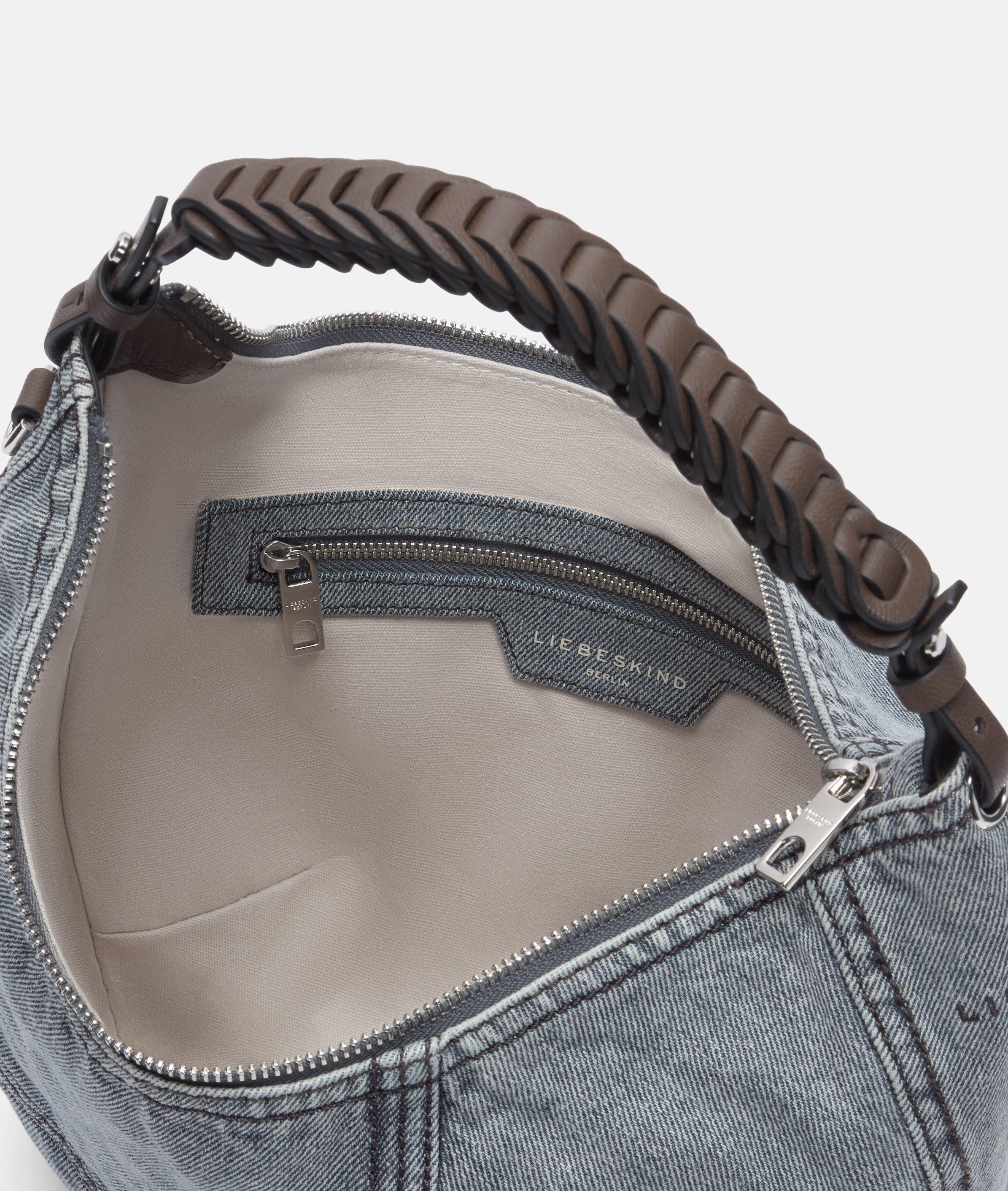 Liebeskind Berlin Schultertasche Denim Luna Hobo S, Handliche Hobo-Bag aus Denim