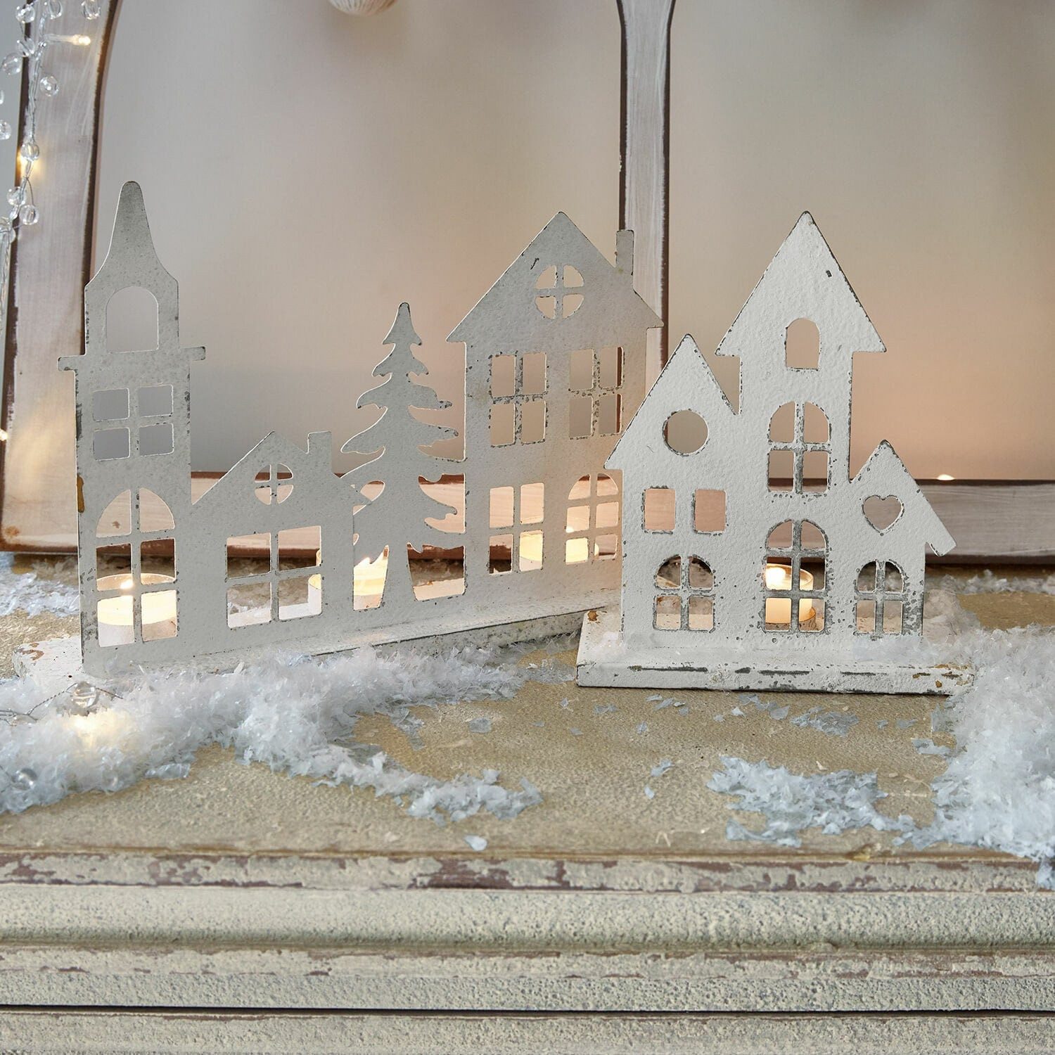 Mirabeau Kerzenständer Kerzenständer 2er Set Vexano antikweiß