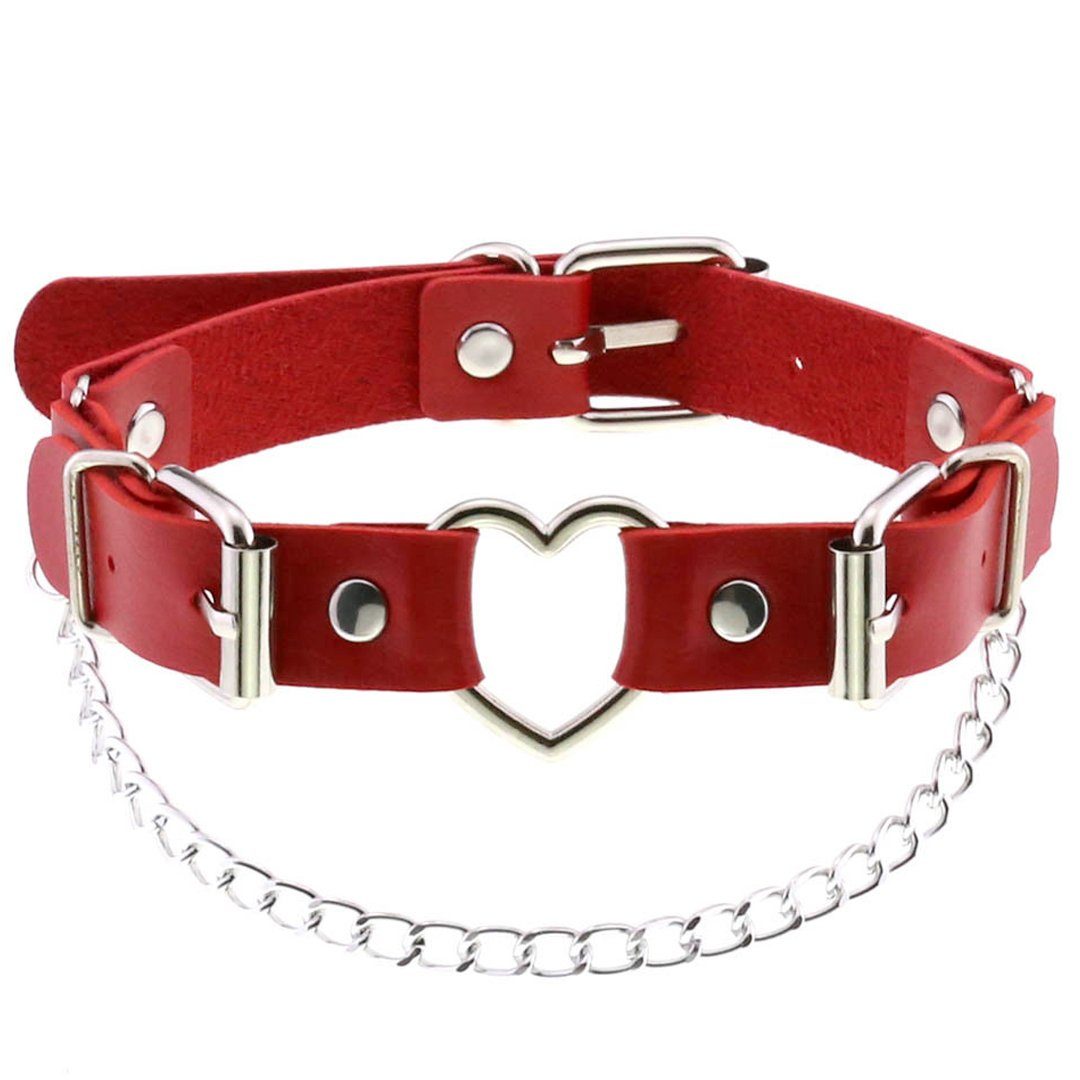 Sandritas Erotik-Halsband Halsband mit Herz - rot