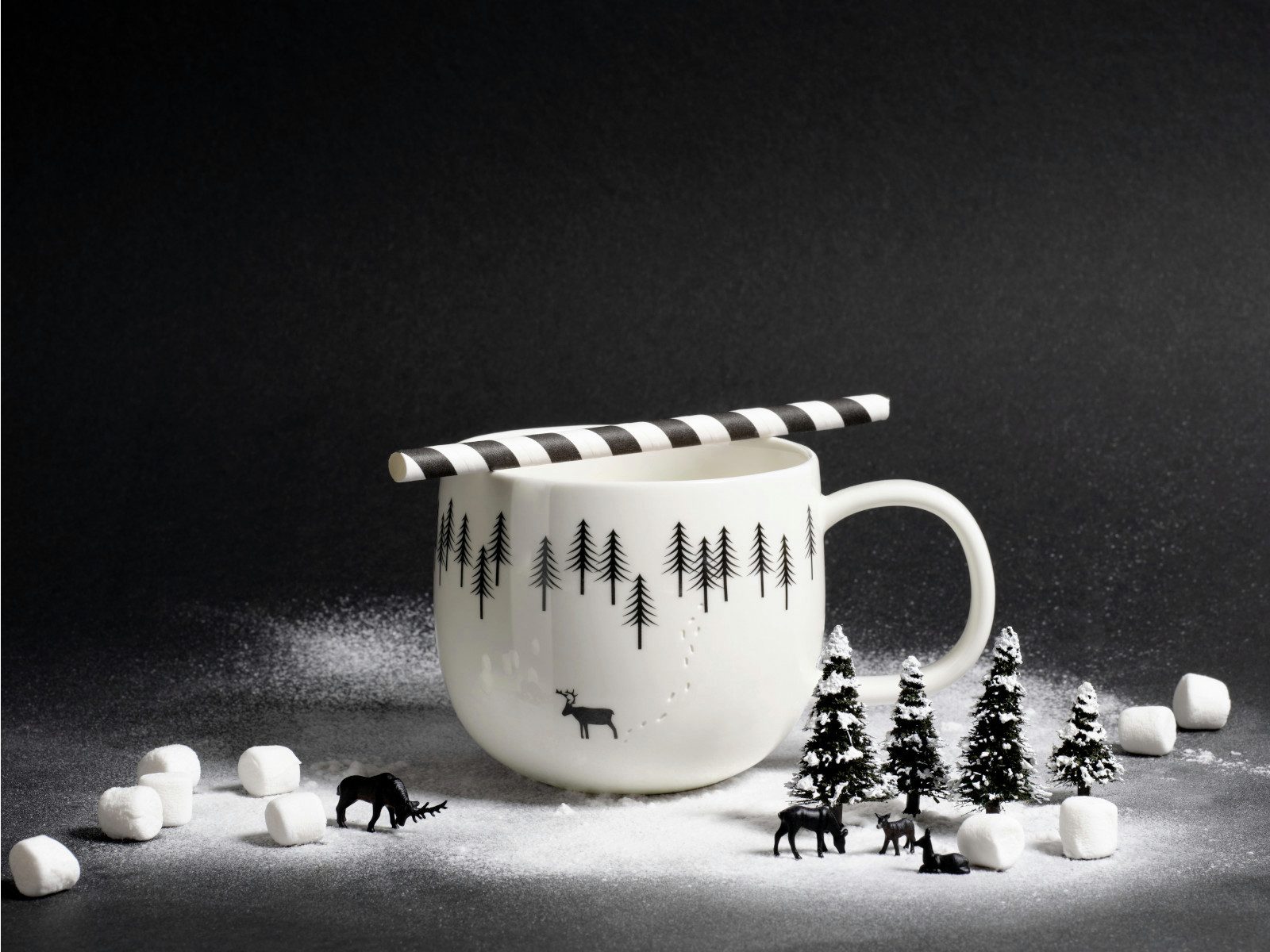 ASA SELECTION Becher Joy Henkelbecher snow tracks 10cm, new bone china – Bild 2 von 2