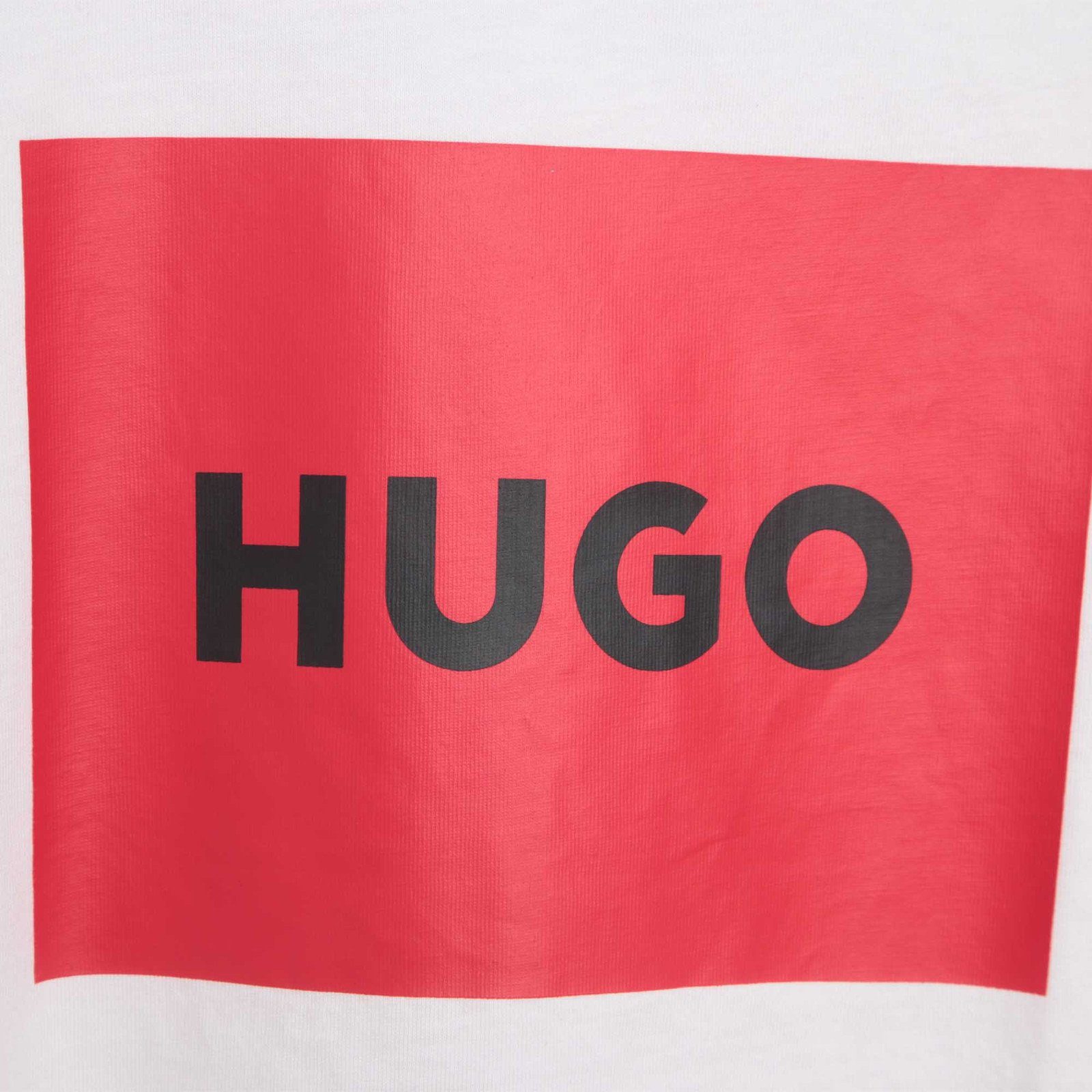 weiß Print-Shirt Kids T-Shirt mit coolem HUGO HUGO Logo