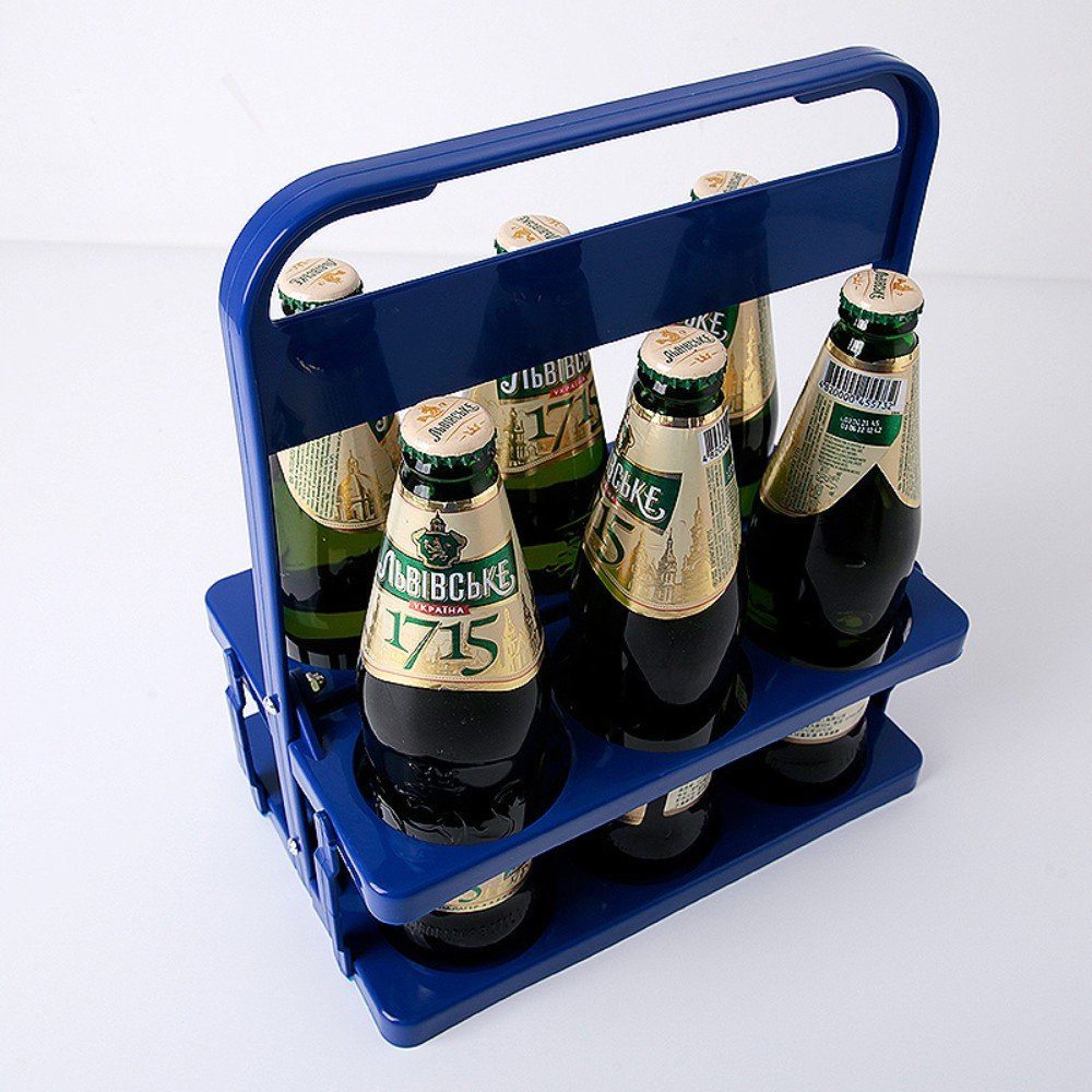 autolock Weinflaschenhalter Bierflaschenhalter für 6 Bierflaschen, Bierbehälter, Bierhalter blau