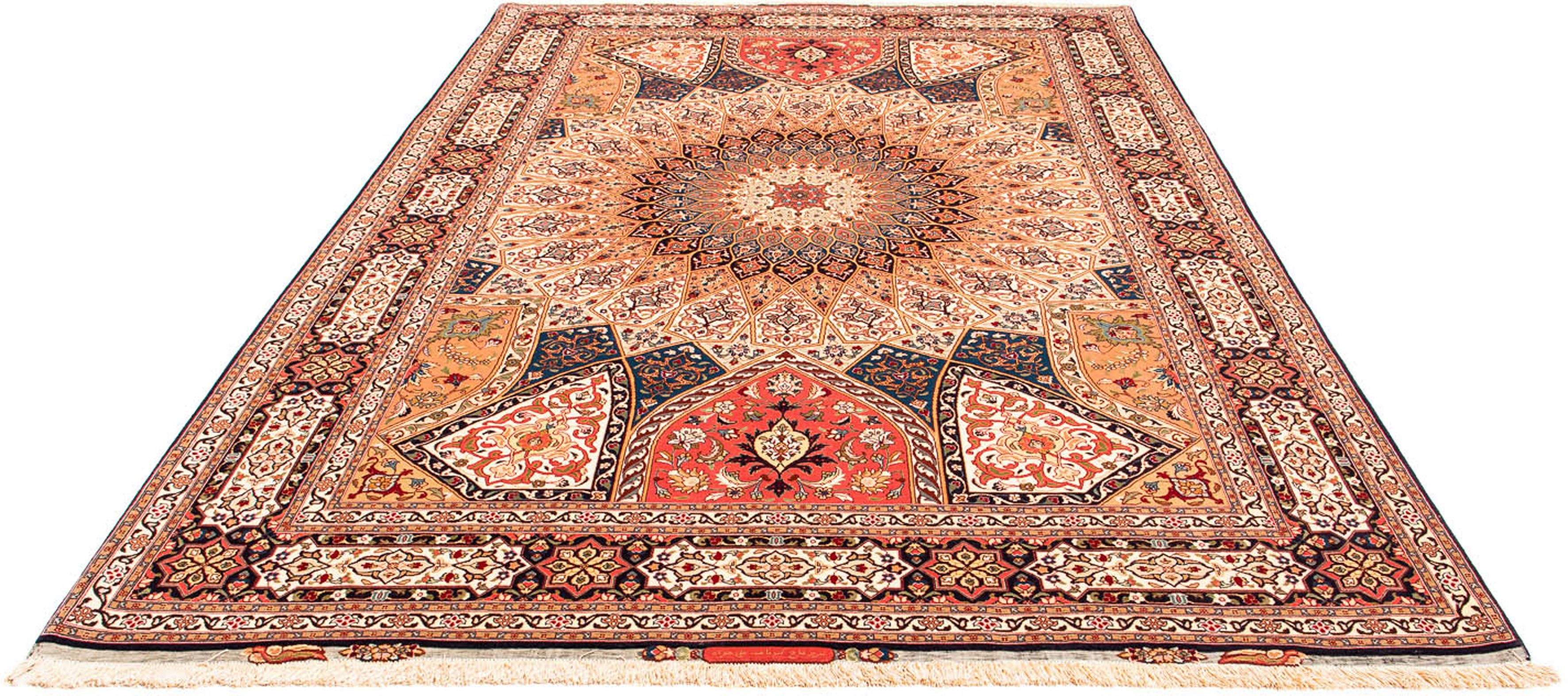 Orientteppich Perser - Täbriz - Royal - 302 x 202 cm - mehrfarbig, morgenland, rechteckig, Höhe: 7 mm, Wohnzimmer, Handgeknüpft, Einzelstück mit Zertifikat