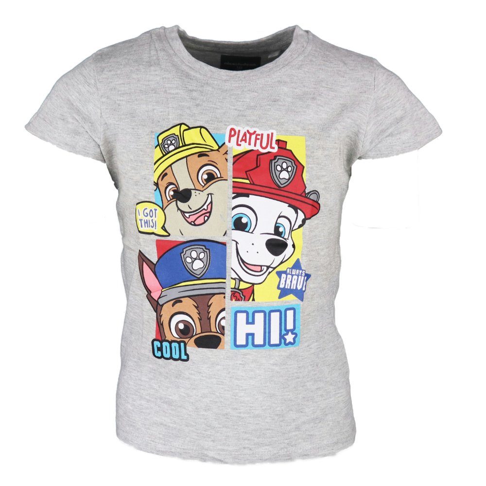 Kurzarmshirt Paw Patrol Chase Rubble Kinder Jungen T-Shirt