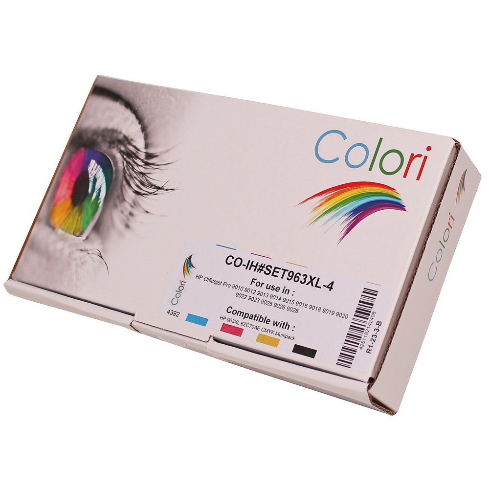 Colori Tintenpatrone (Kompatibles Set 9010) für 4x Pro Druckerpatrone 963XL OfficeJet HP