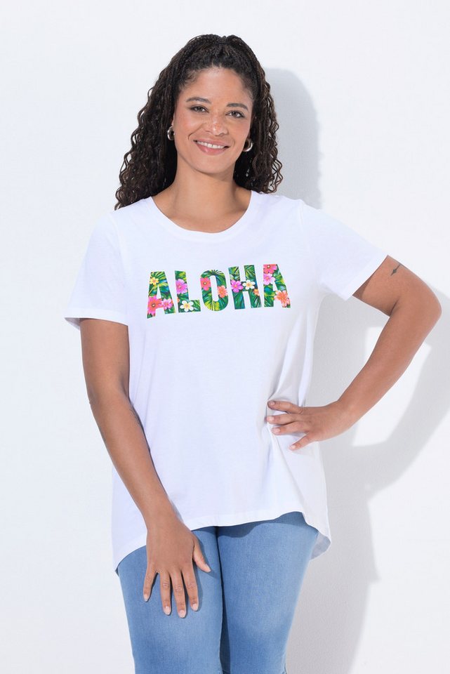 Angel of Style T-Shirt T-Shirt A-Linie Aloha Schriftzug Halbarm
