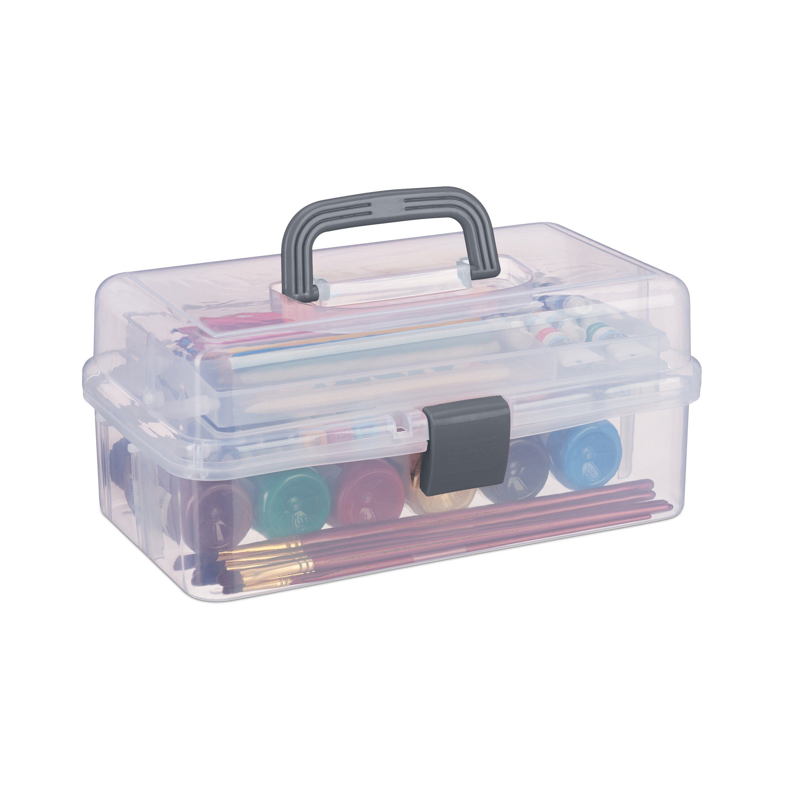 relaxdays Aufbewahrungsbox mit 9 Fächern (1 St), grau