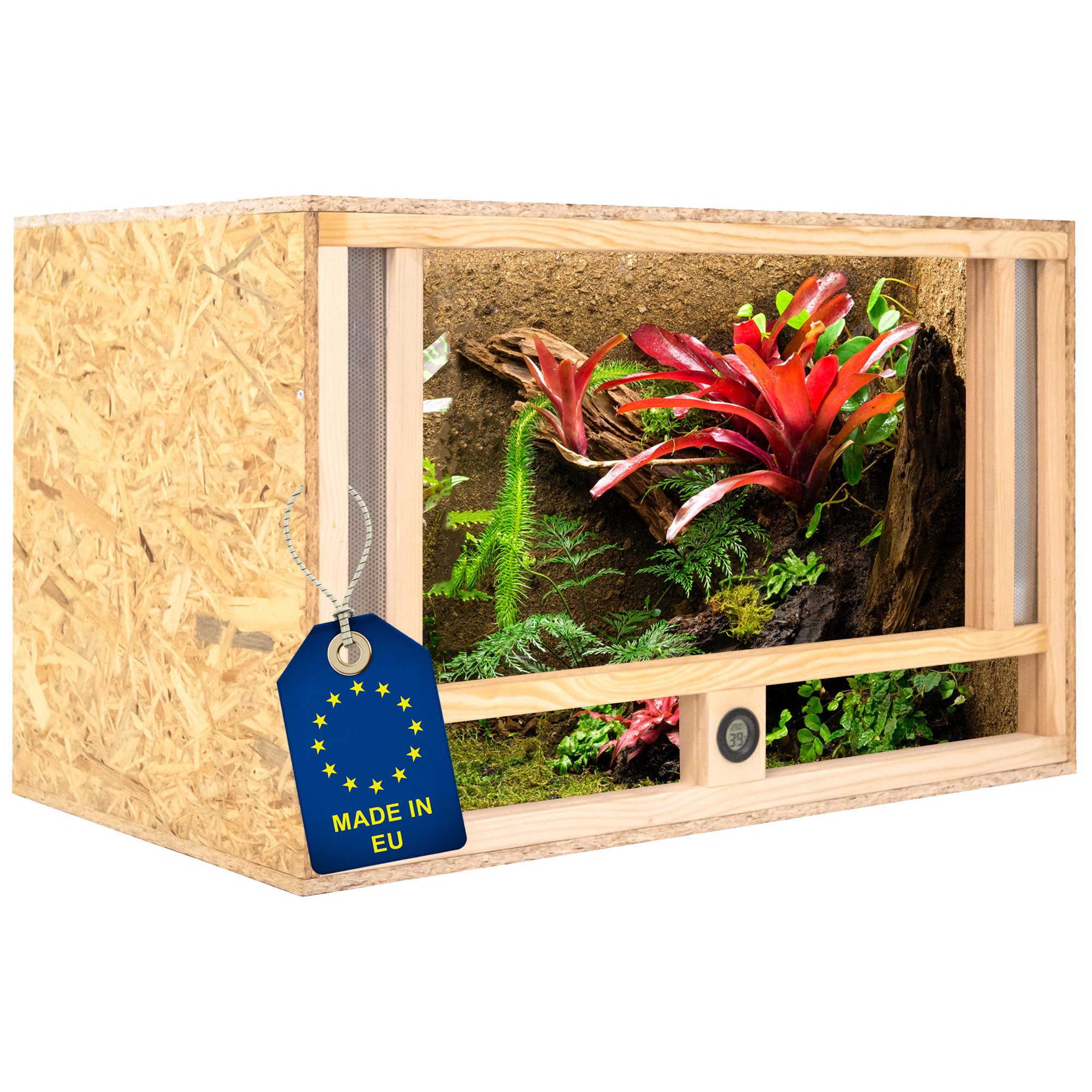 Terrarium Holz Terrarium 80х50х50 mit Frontbelüftung & Integriertem Hygrometer