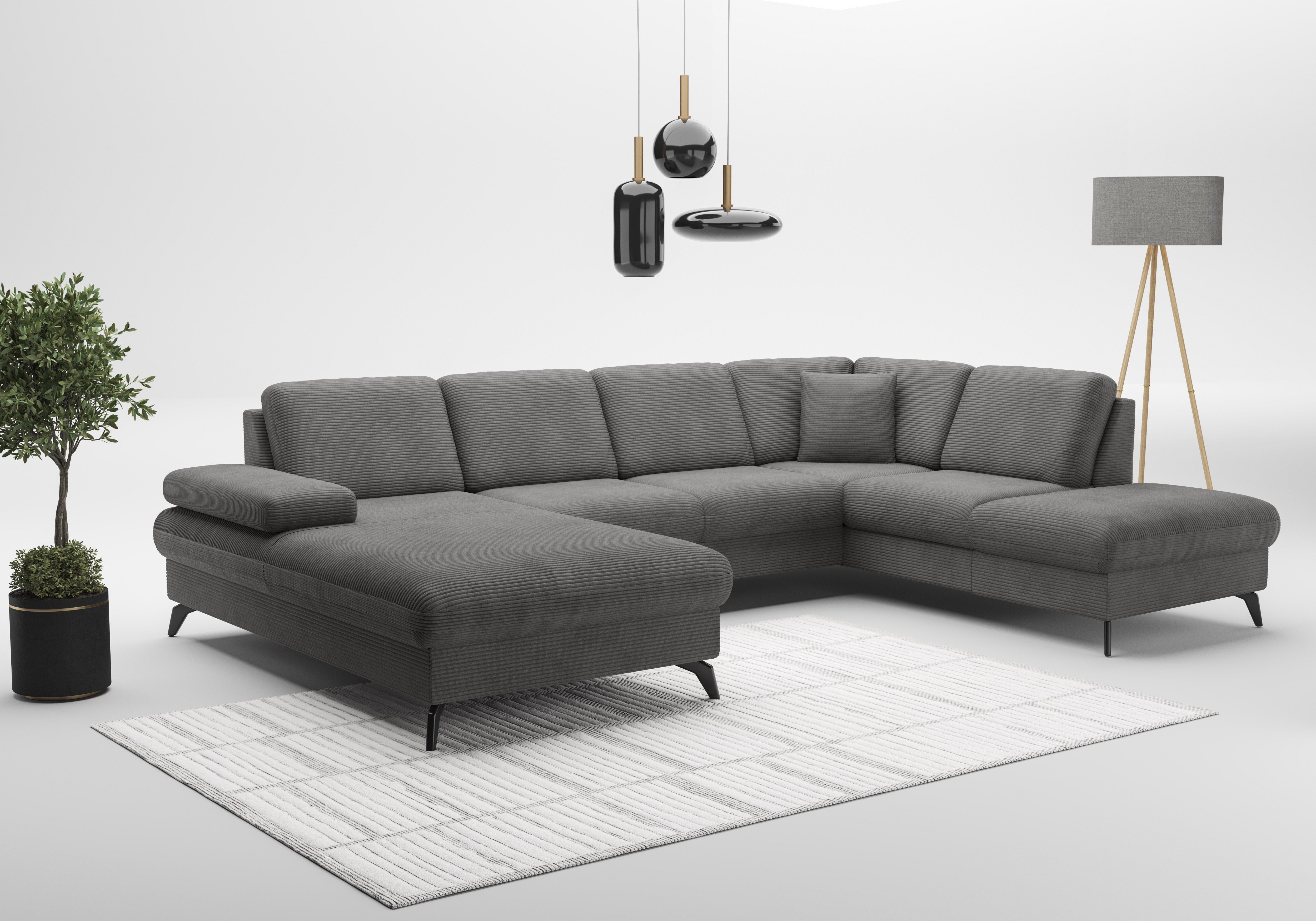 sit&more Wohnlandschaft Morris Jubi U-Form, B: 300 cm, mit Armteilfunktion & 1 Zierkissen, optional Bettfunktion