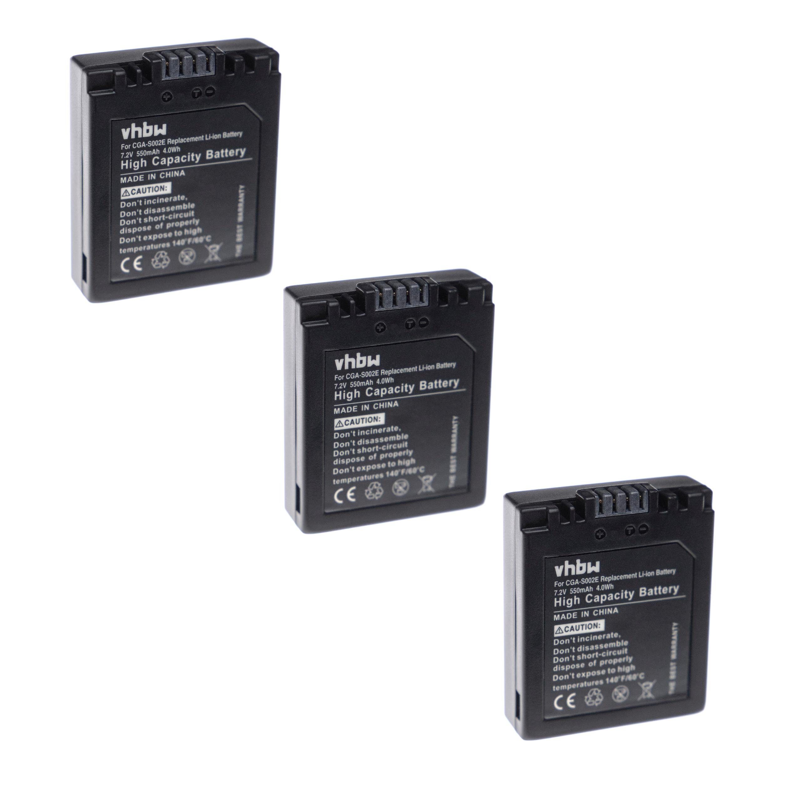 vhbw Ersatz für Panasonic CGR-S002A, DMW-BM7 für Kamera-Akku Li-Ion 550 mAh (7,2 V)