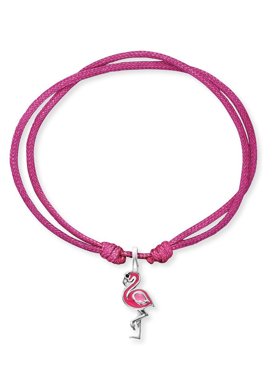 Flamingo, Anhänger Armband mit Prinzessinnen Armband Flamingo unsere HEB-FLAMINGO, Little Emaille, mit - kleinen Herzengel für Stars