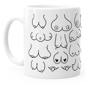 MoonWorks Tasse Kaffee-Tasse Titten-Muster Brüste Fun-Tasse Titten-Tasse Büro-Tasse MoonWorks®, Keramik