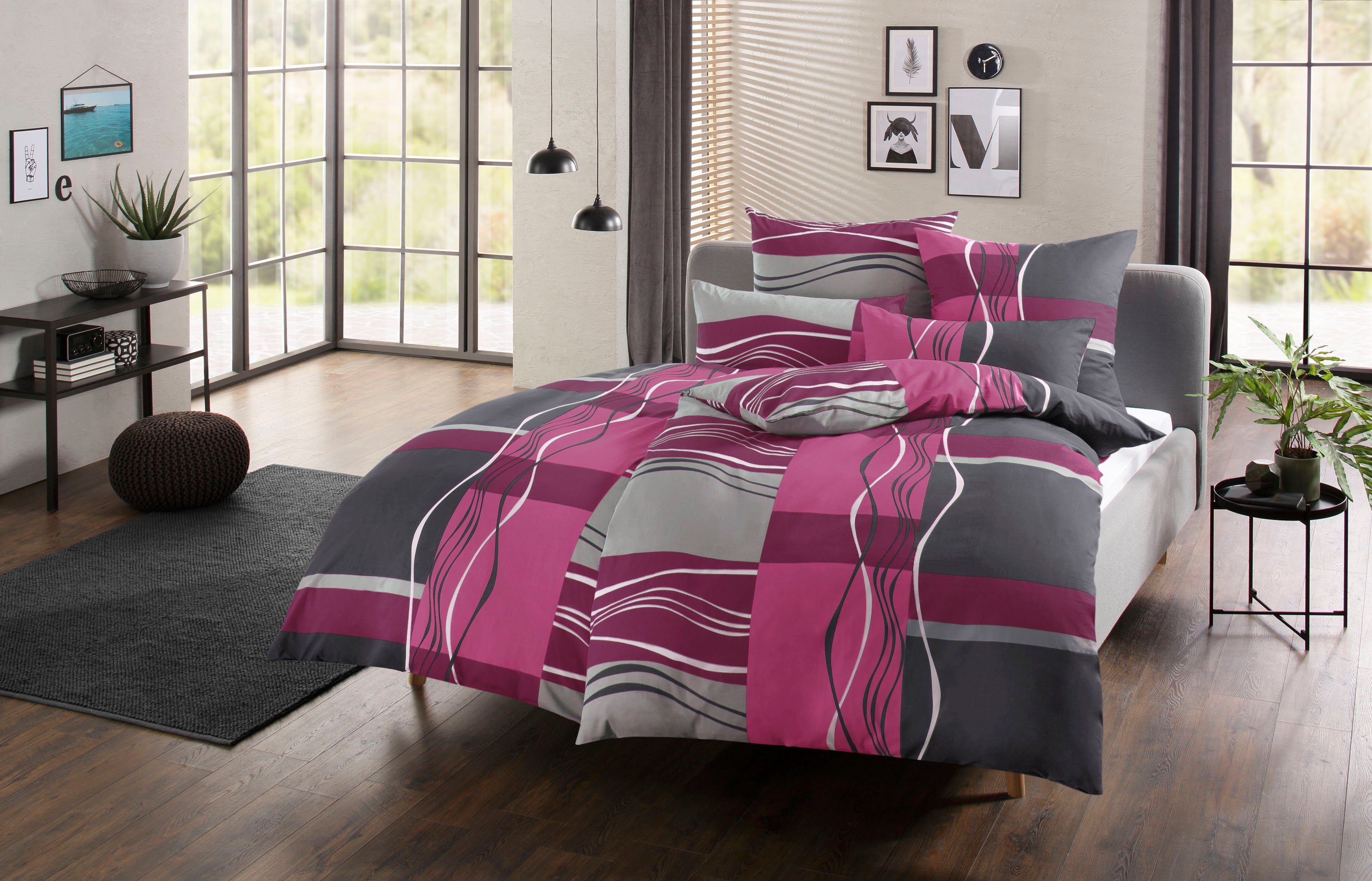 my home Bettwäsche Kelian, Polycotton recycelt, 2 teilig, in verschiedenen Qualitäten, gemusterte Bettwäsche