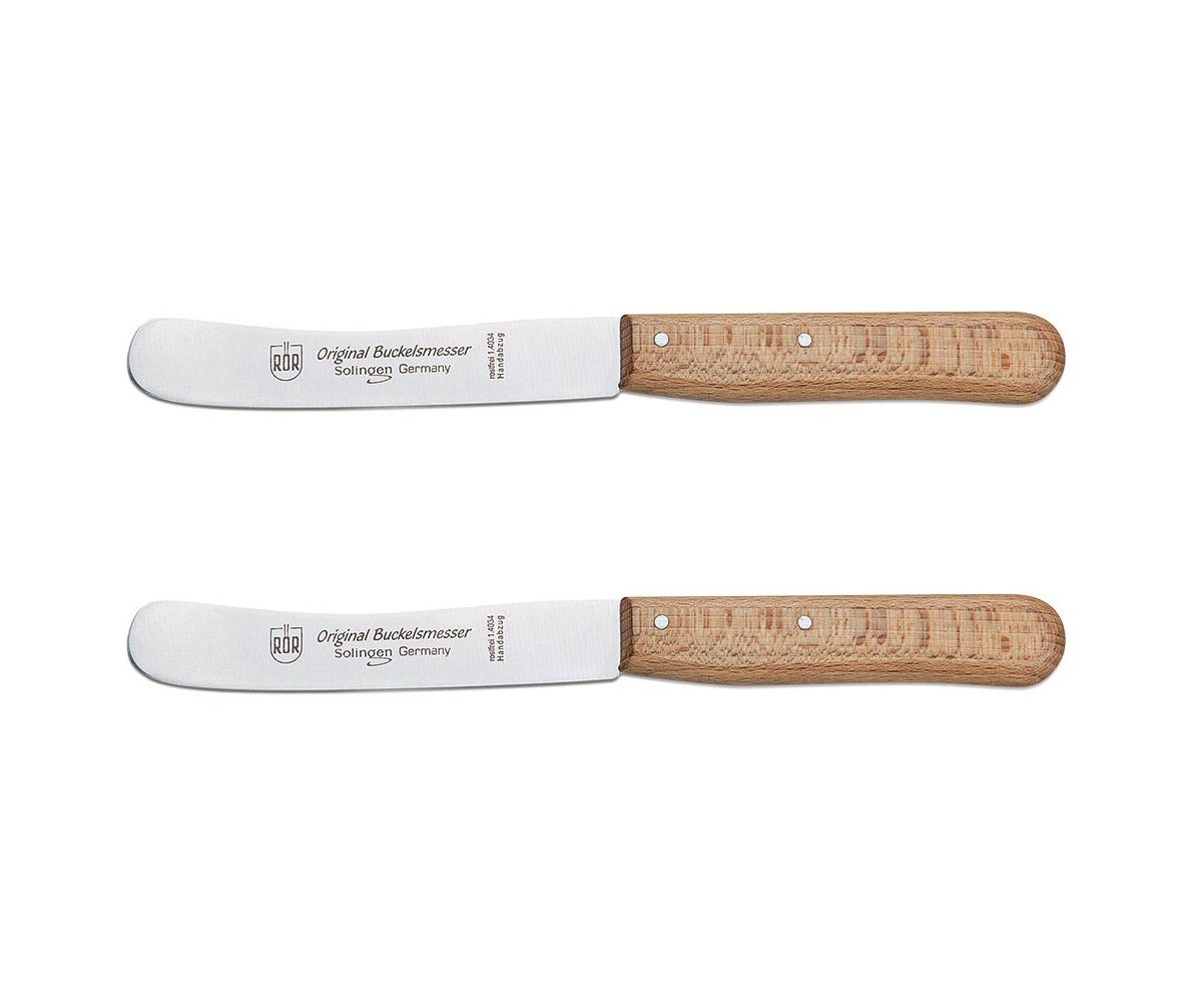 RÖR Messer-Set 10280-2, Buckelsmesserset 2-tlg, mit Buchenholzgriff aus hochwertiger Stahl- Made in Solingen