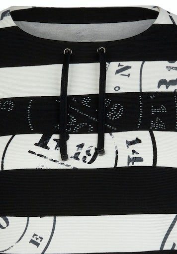 Rabe 3/4-Arm-Shirt mit Struktur Schwarz
