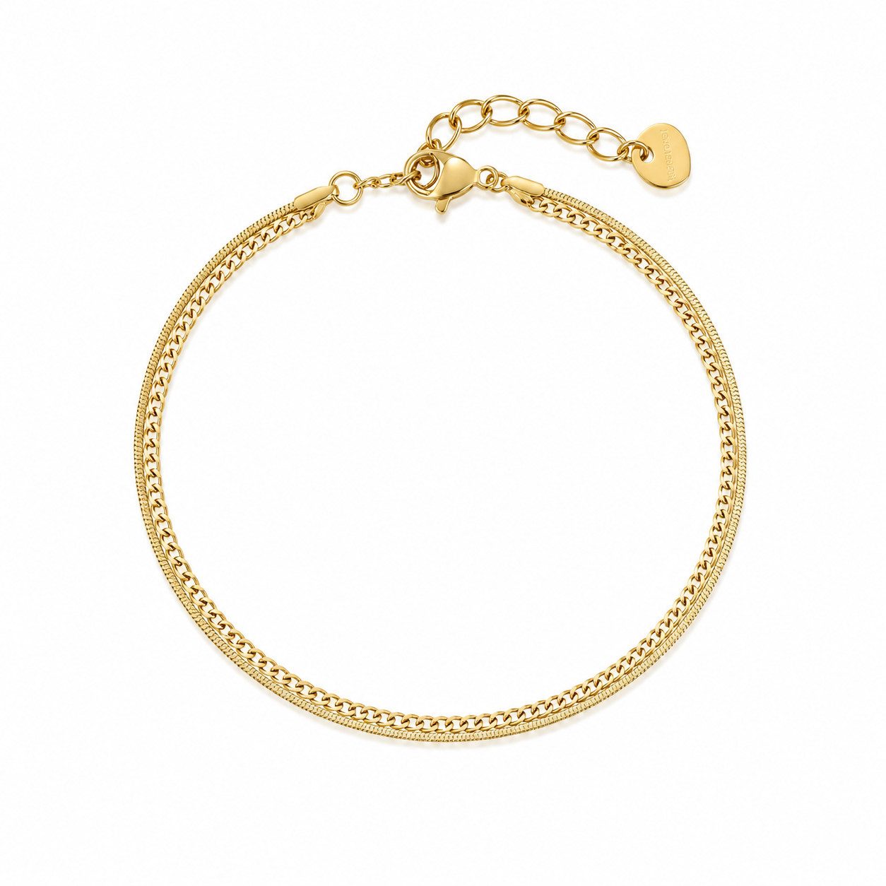 ROUGEMONT Armband Set Zweiteiliges Layering Damen Armband 18cm+5cm Länge