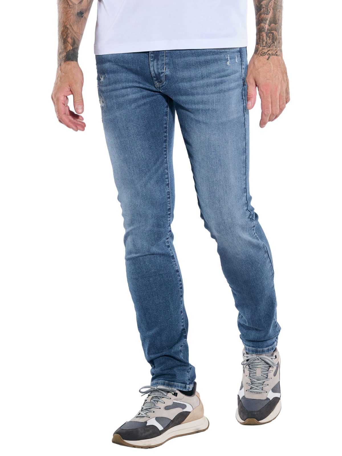 emilio adani Stretch-Jeans emilio adani Herren Super-Stretch-Jeans slim fit, Mittelblau