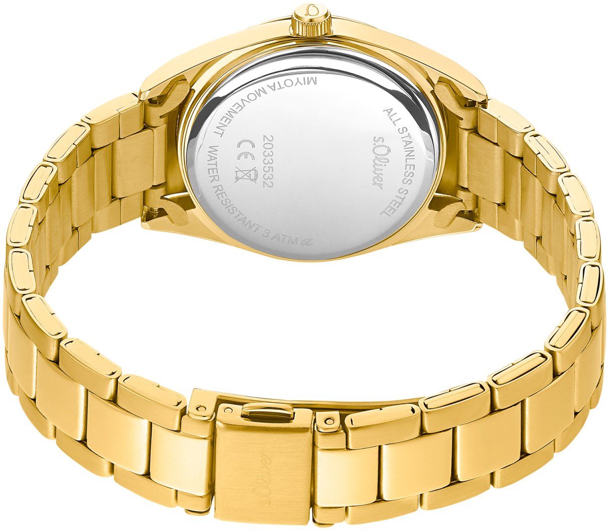 s.Oliver Quarzuhr 2033532, Armbanduhr, Damenuhr, Datum, analog, Edelstahlar günstig online kaufen