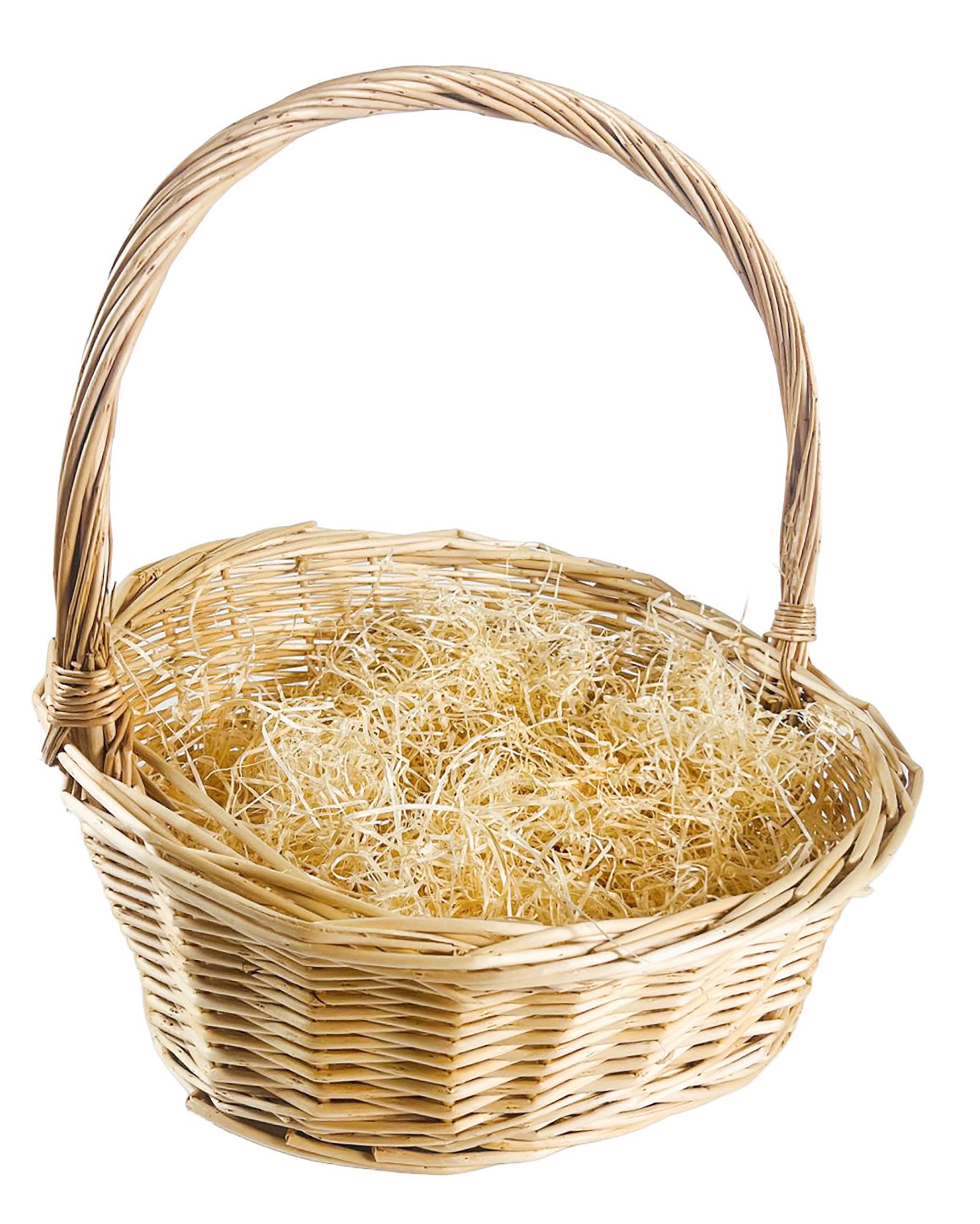 Kobolo Dekokorb Geschenkkorb Präsentkorb natur Weide mit Holzwolle, Weidenkorb Gesche (1 Stück, 1 St., kein Set), Größe 1 34x28x11,50/36 cm