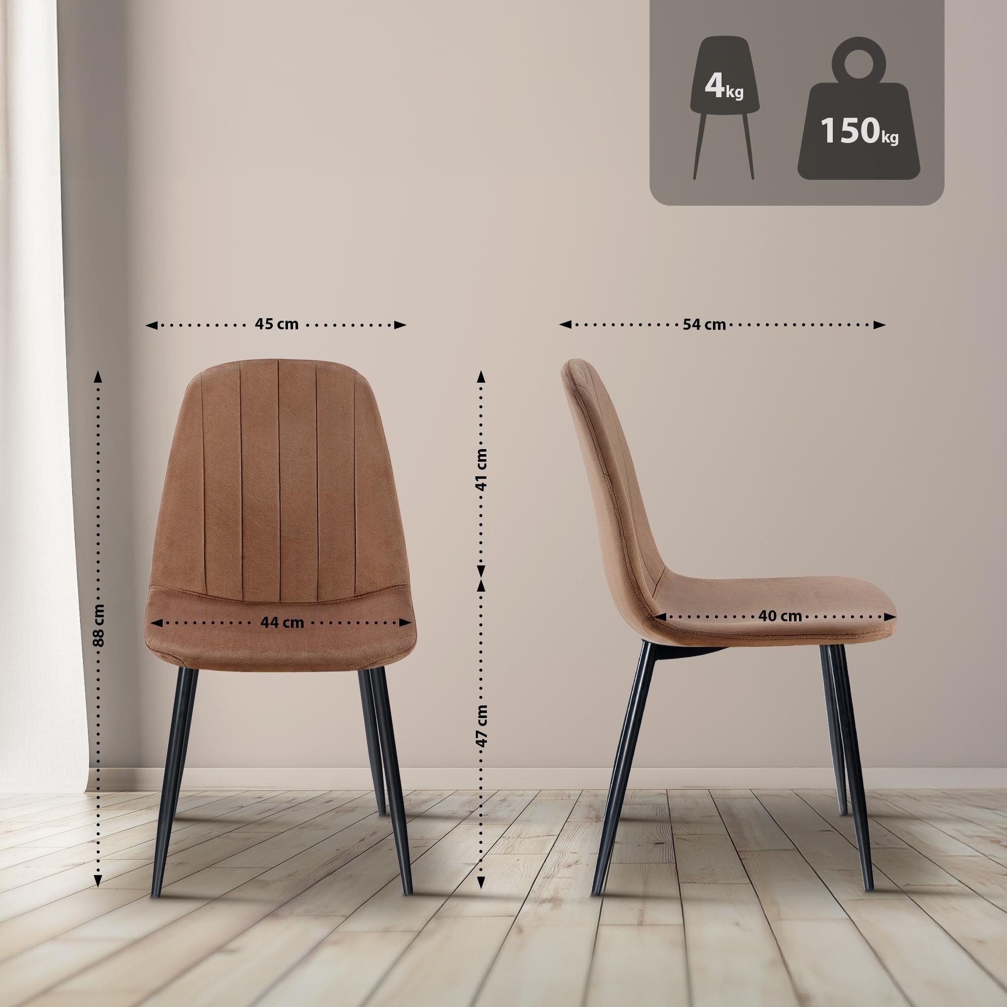 CLP Esszimmerstuhl Baxter (4er Set), gesteppter günstig online kaufen