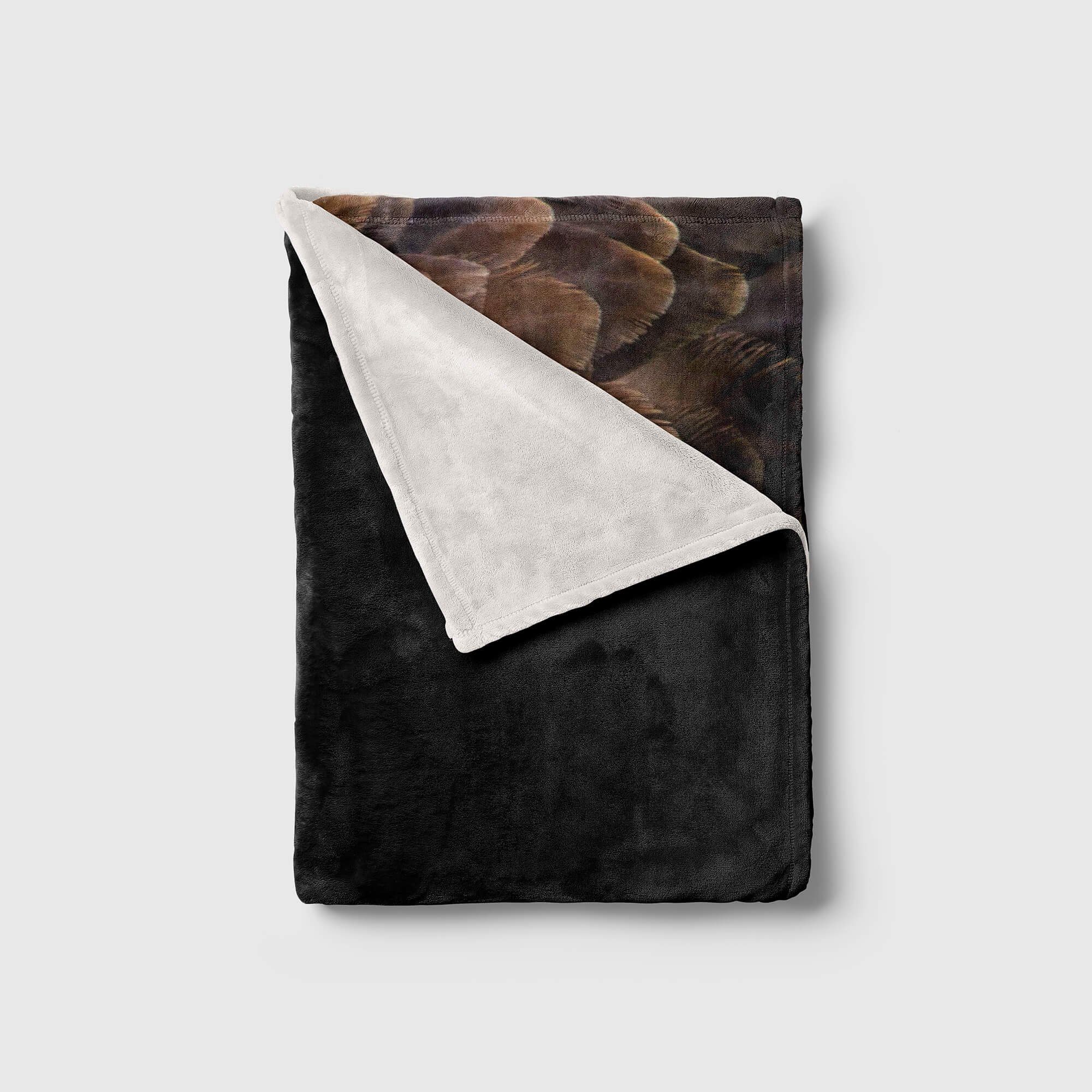 Weißkopfadler Handtücher Sinus Tiermotiv Kuscheldecke mit (1-St), Raub, Handtuch Strandhandtuch Baumwolle-Polyester-Mix Art Saunatuch Handtuch