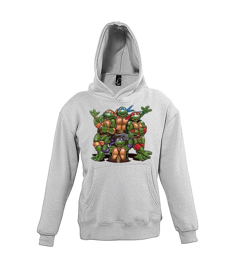 Youth Designz Kapuzenpullover Turtles Gang Kinder Hoodie Pullover mit modischem Print Grau