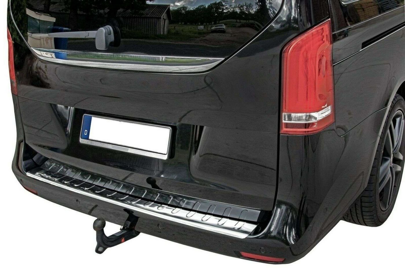 RECAMBO Ladekantenschutz für MERCEDES VITO W447, V-KLASSE W447 Stoßstangenschutz, V2A rostfrei, Exklusive Optik, praktischer Schutz & perfekte Passform