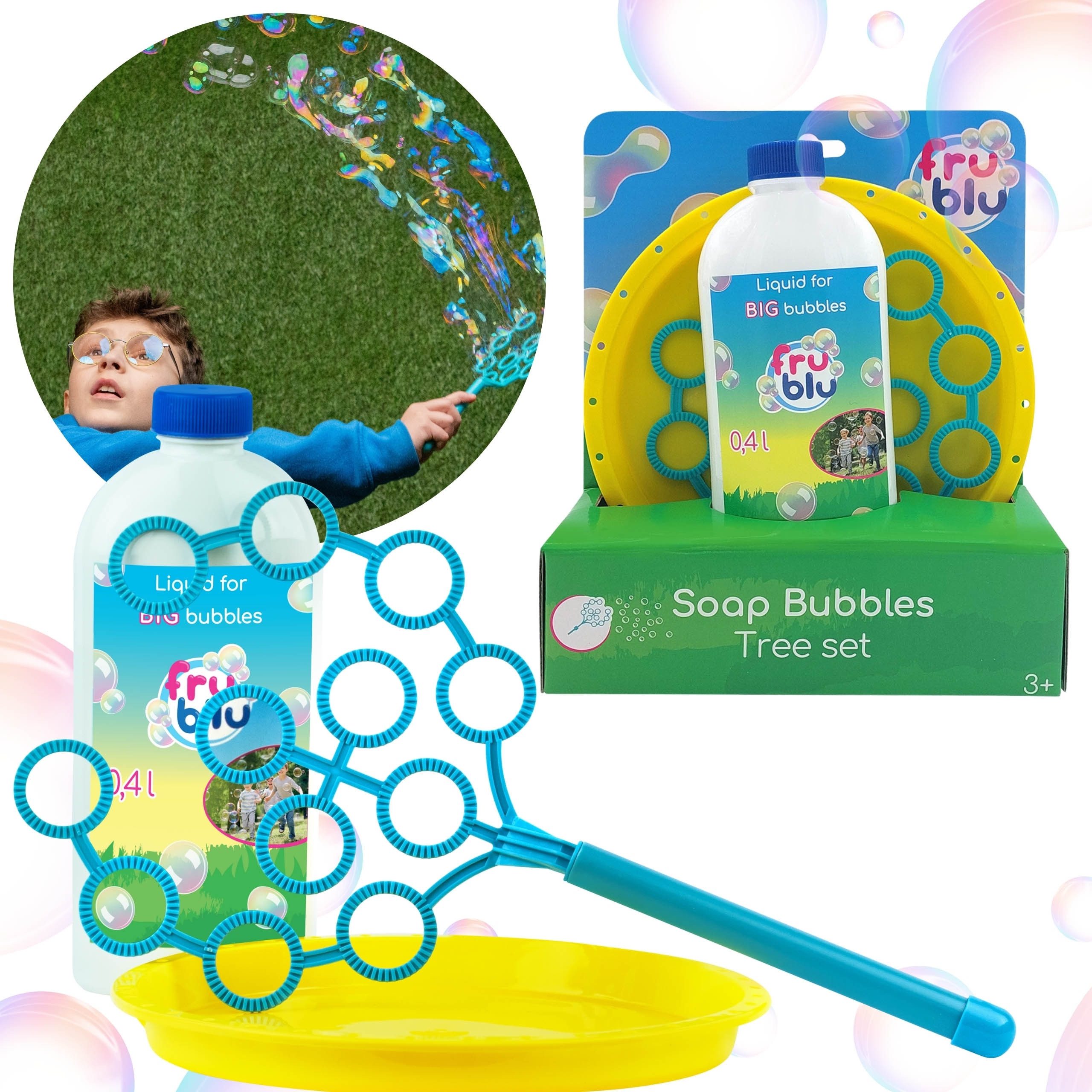 Sarcia.eu Seifenblasenspielzeug Seifenblasenset mit Baum, Bügel + 400 ml Flüssigkeit