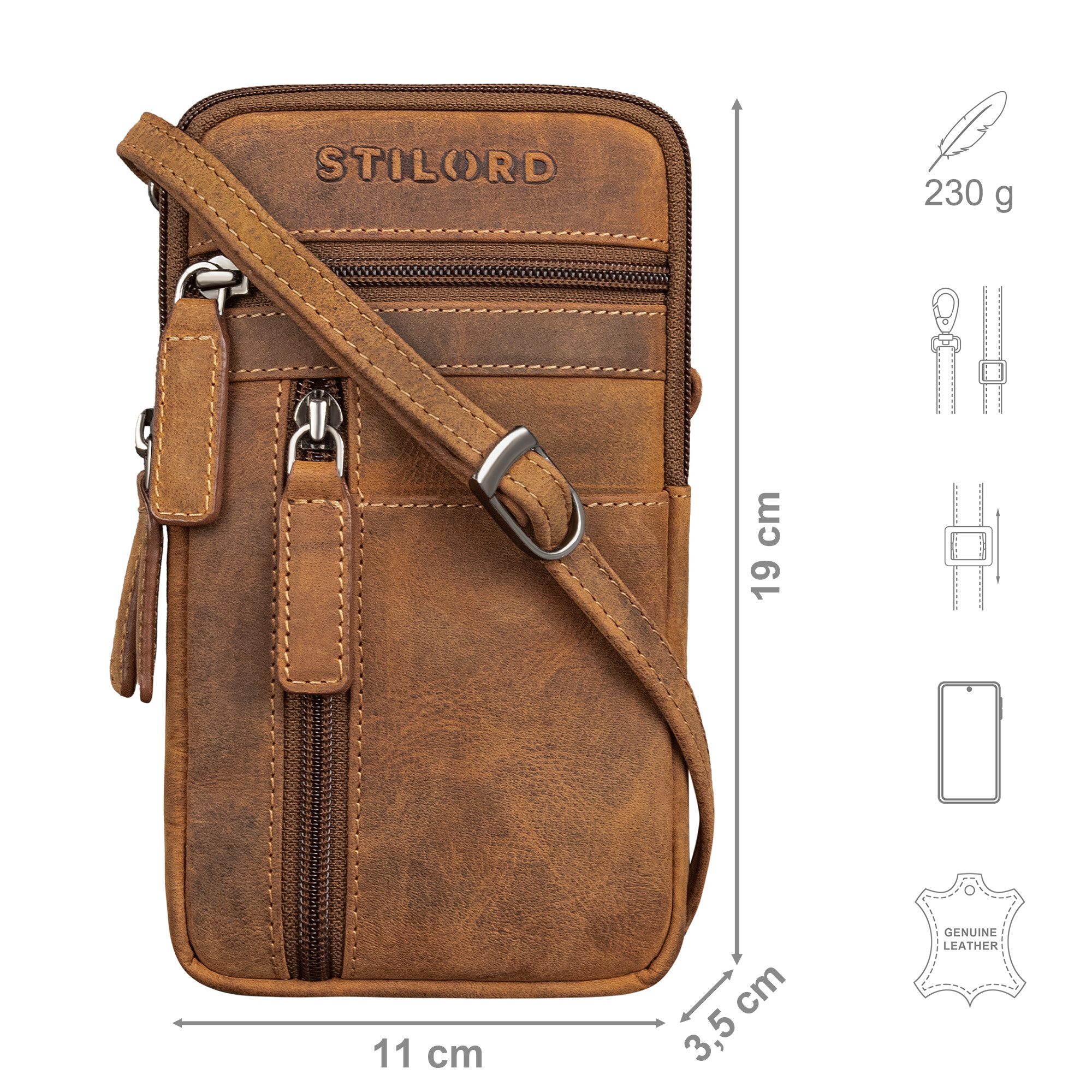STILORD Handtasche "Asher" Leder Brustbeutel Herren Vintage Gürteltasche zum Umhängen