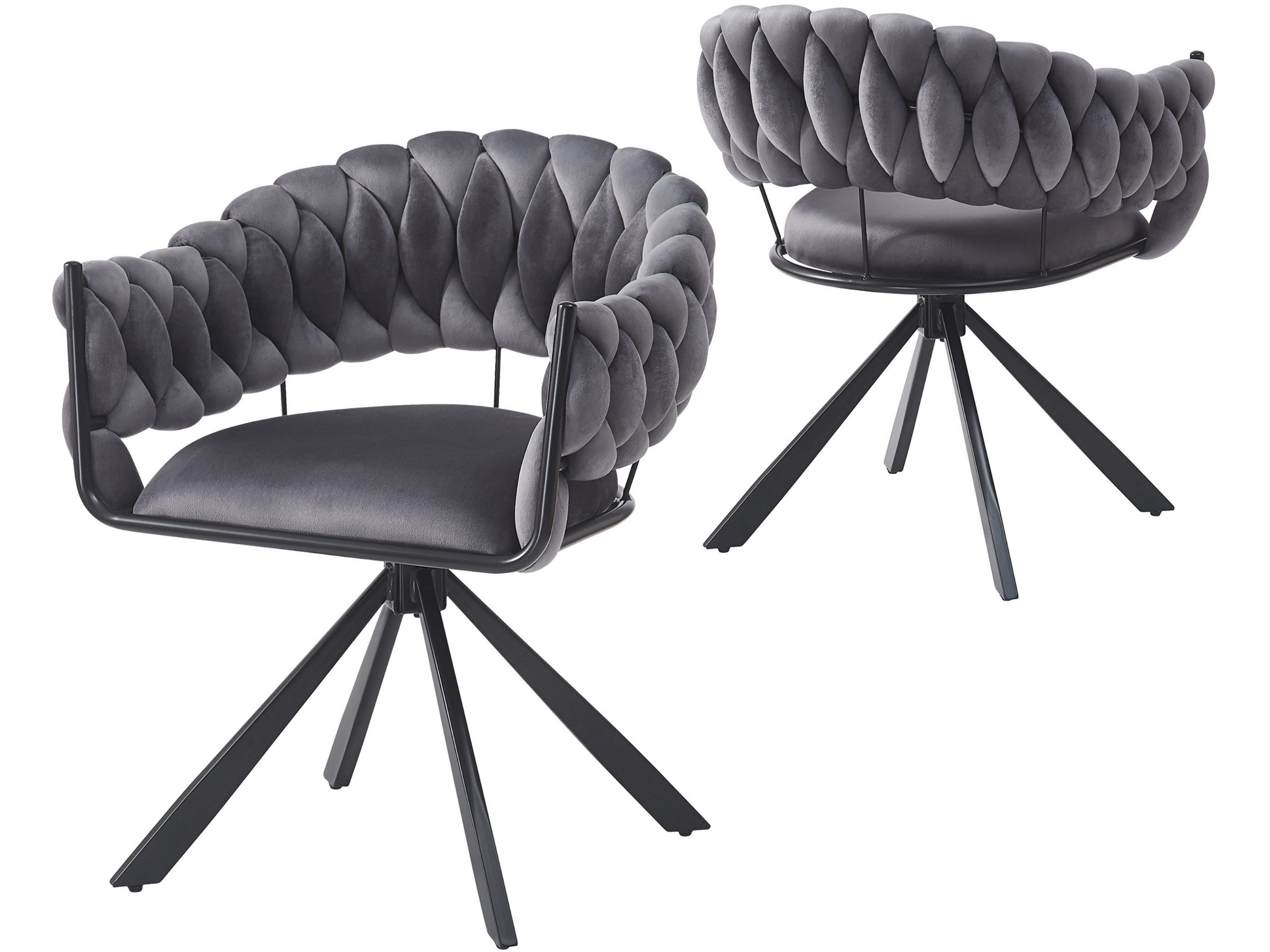 SeedWave Esszimmerstuhl 2er Set Esszimmerstühle Samtbezug Polsterstuhl mit Verstellbaren Füßen, Die Armlehnstühle mit Schaumstofffüllung