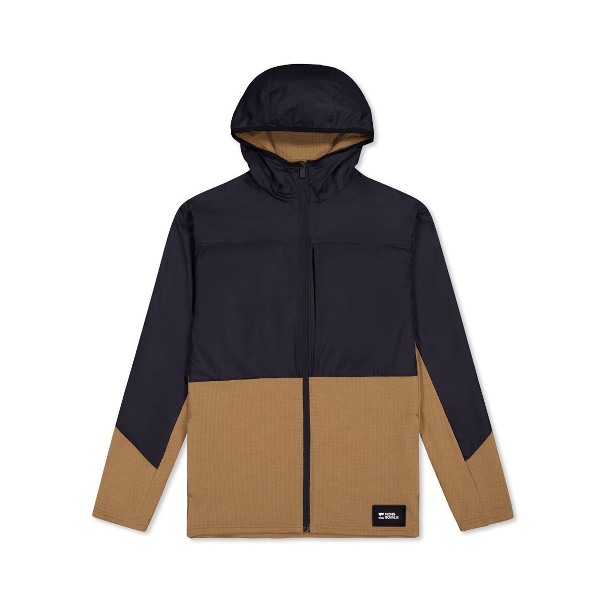Mons Royale Fleecejacke Mens Offgrid Merino Fleece Wind Jacket Hochfunktionale Herrenjacke aus Merinowolle mit recycelten