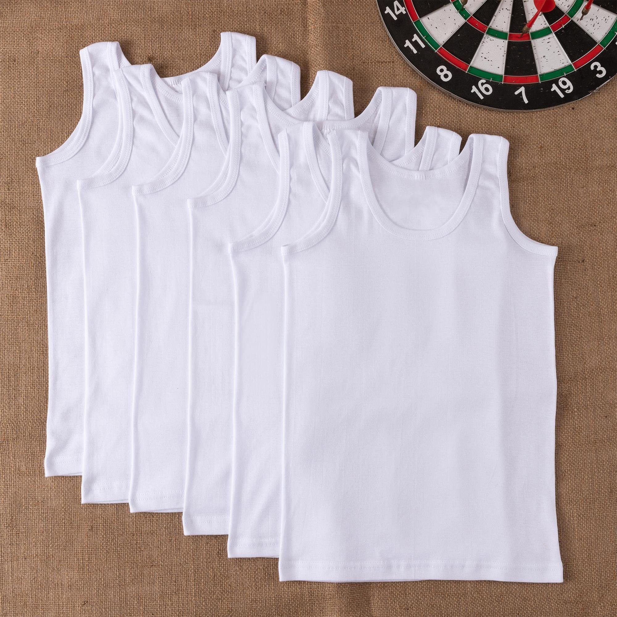 Baumwolle Seitennaht Jungen Unterhemd 100% LOREZA (Spar-Packung, ohne 6-St) Unterhemden