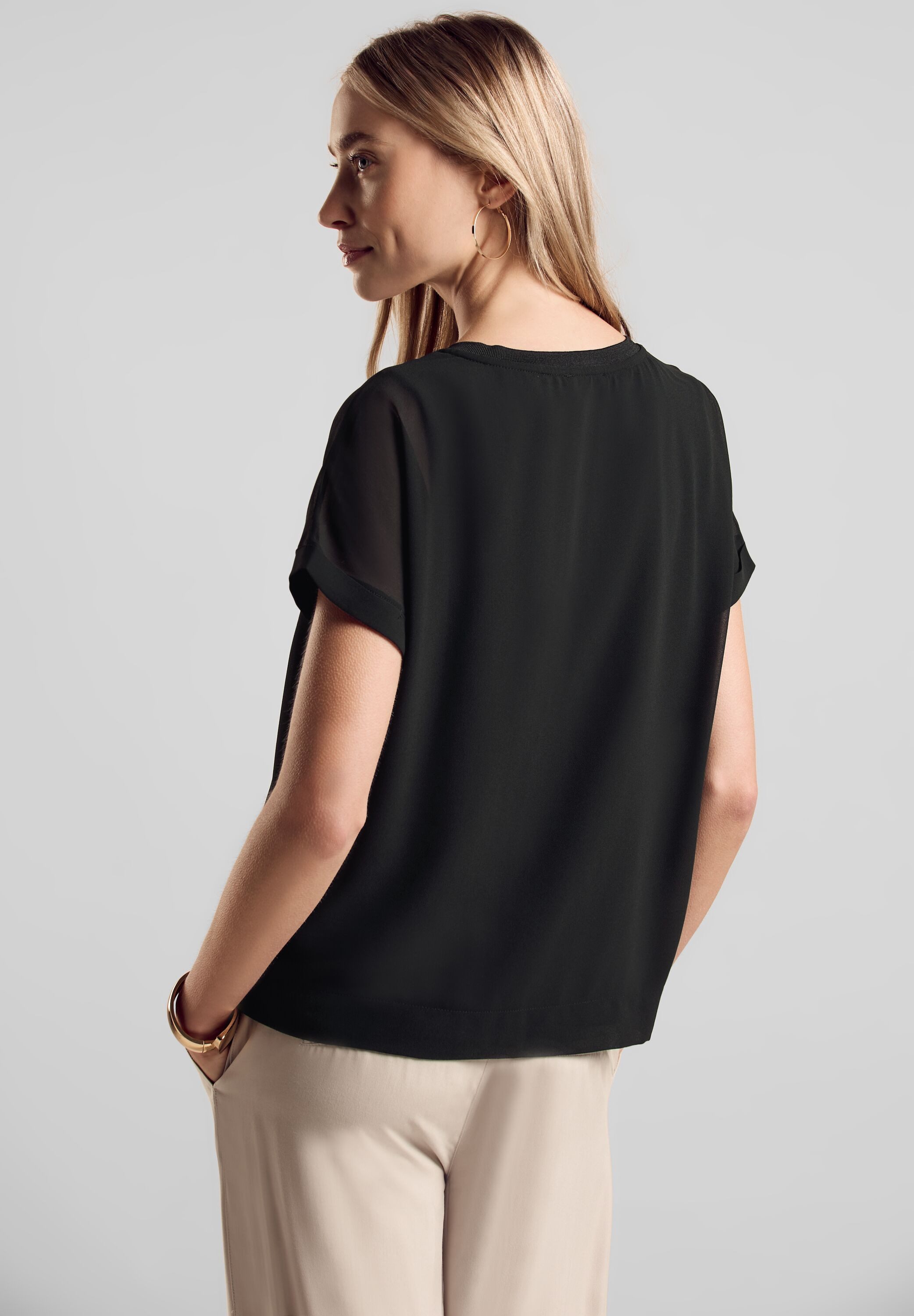 STREET ONE 2-in-1-Top mit Mesh-Detail günstig online kaufen