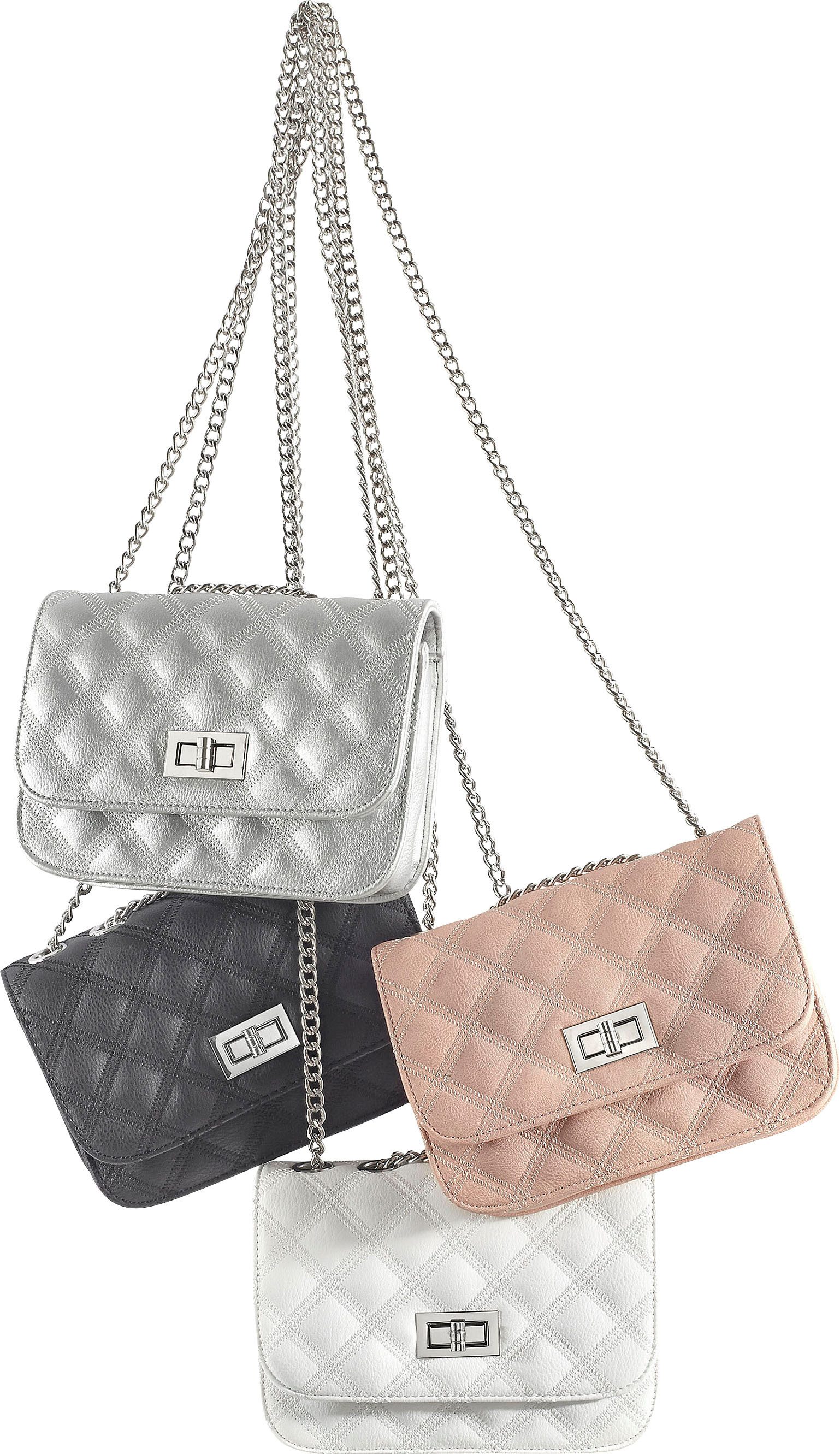 LASCANA Umhängetasche Minibag, Schultertasche, Handtasche, Henkeltasche mit Kettenhenkel, Crossbody Bag VEGAN