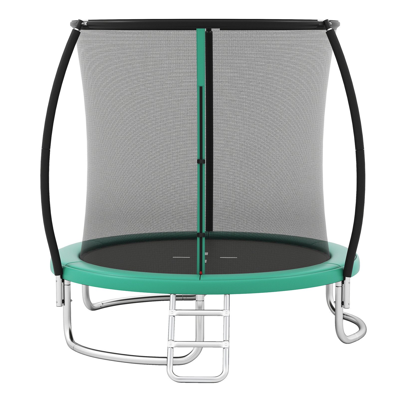 COSTWAY Gartentrampolin, Ø 244 cm, Trampolin, mit Sicherheitsnetz & Leiter