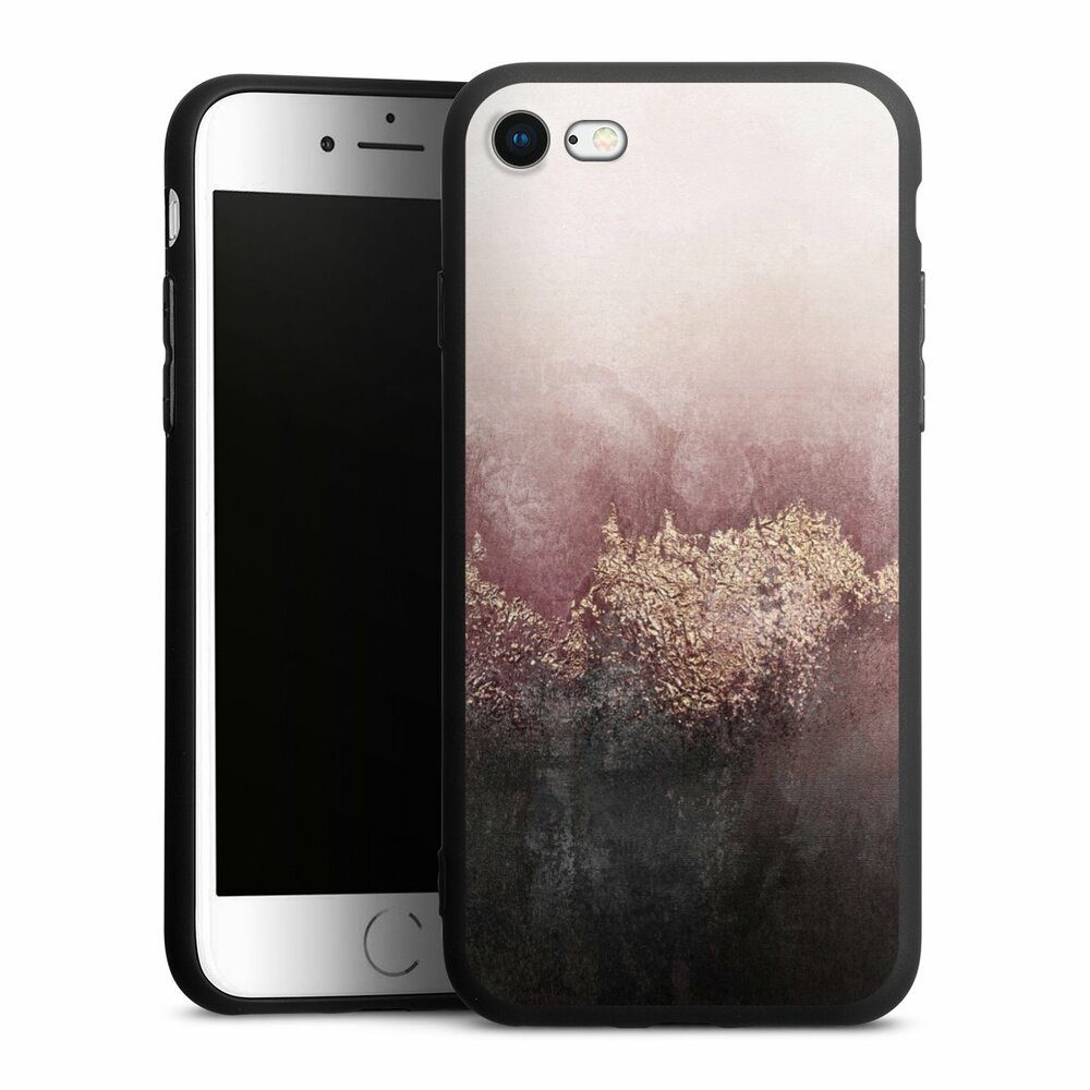 DeinDesign Handyhülle Glitzer Look Staub Elisabeth Fredriksson Pink Sky Dust Gold Print, Apple iPhone 8 Silikon Hülle Premium Case Handy Schutzhülle