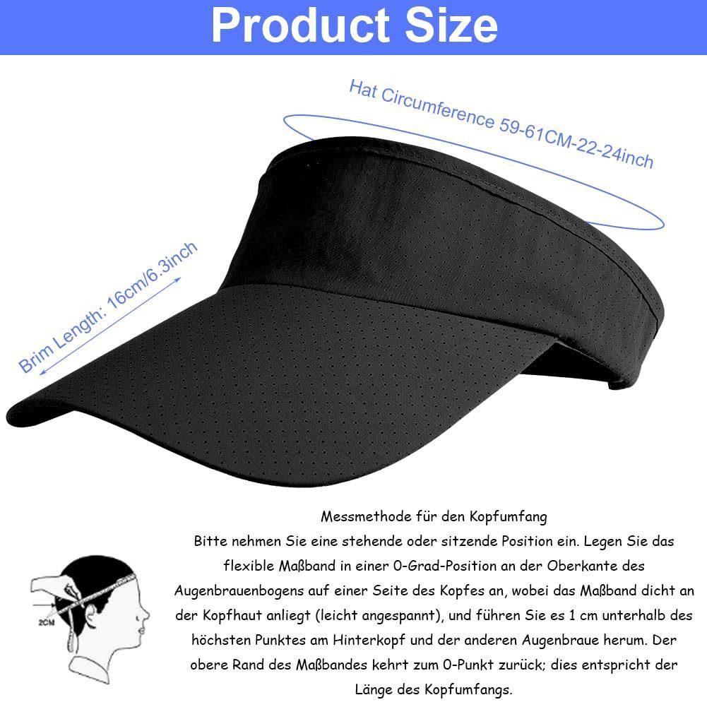 Bwecuy Schirmmütze Unisex Sommer Schirmmütze Schnelltrocknend Sonnenvisier