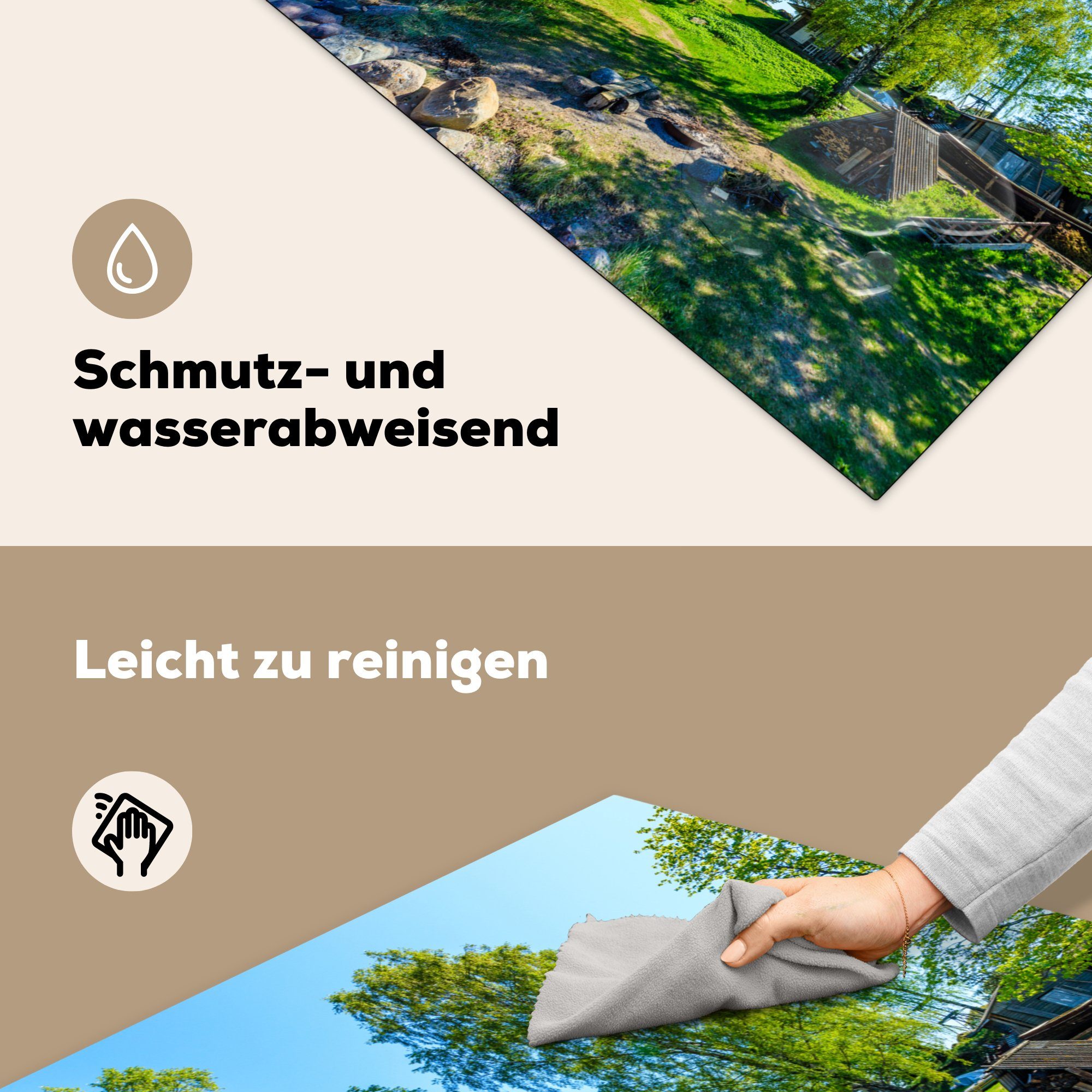 - küche cm, - tlg), (1 Arbeitsplatte 78x78 Vinyl, Haus Natur, Estland Ceranfeldabdeckung, Herdblende-/Abdeckplatte MuchoWow für