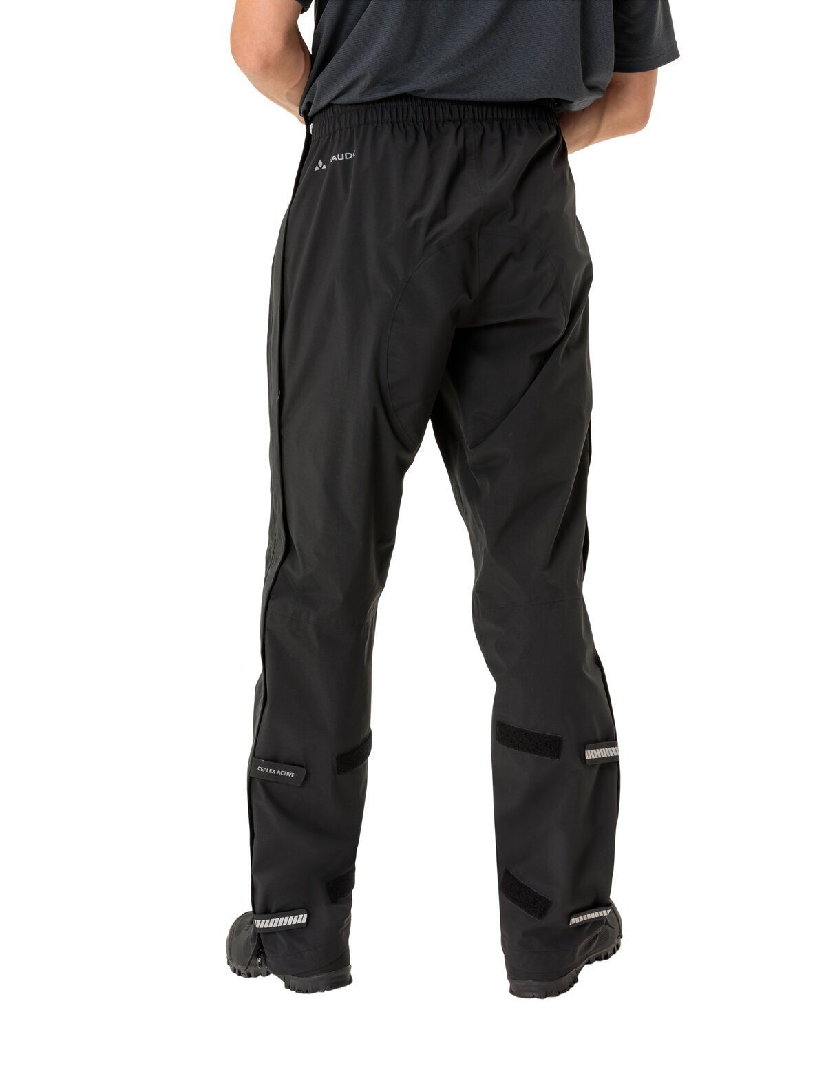 VAUDE Funktionshose Men's Yaras Rain Zip Pants IV (1-tlg) atmungsaktive und schnelltrocknende Radhose