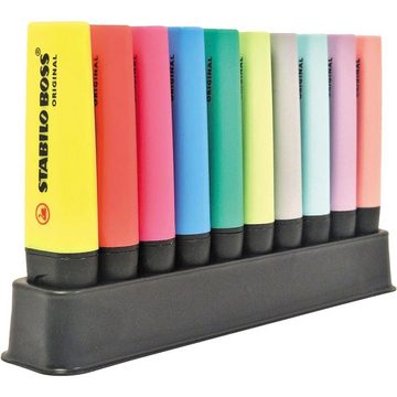STABILO Marker Textmarker - BOSS ORIGINAL, 10er Tischset - 5 Leuchtfarben, 5 Pastellfarben