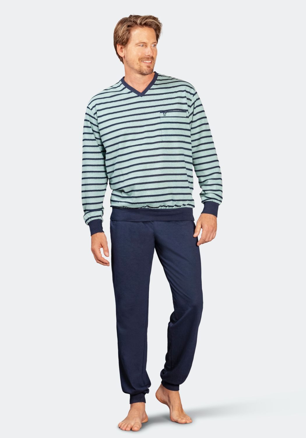 Hajo 5-Pocket-Hose Schlafanzug mit Bündchen, Klima-Light günstig online kaufen