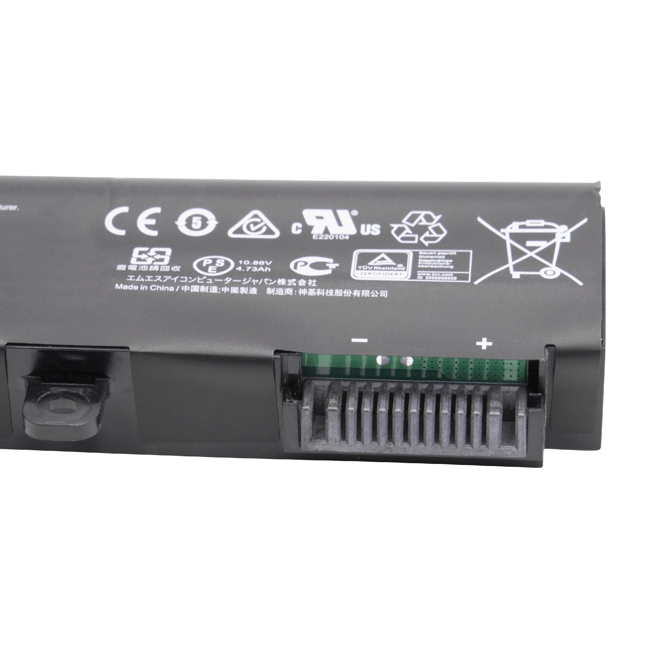 vhbw Akku passend für MSI GP62 2QE-275XCN, GP62 2QE-218XCN, GL72 MS-1796, Laptop-Akku Akku Li-Ion 4730 mAh (10,86 V, 1 St), Leistungsfähiger Austausch-Akku für Notebook, Wiederaufladbar, Jede