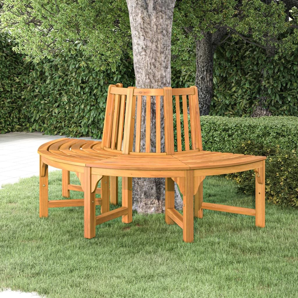 furnicato Baumbank Halbrund Ø160 cm Massivholz günstig online kaufen