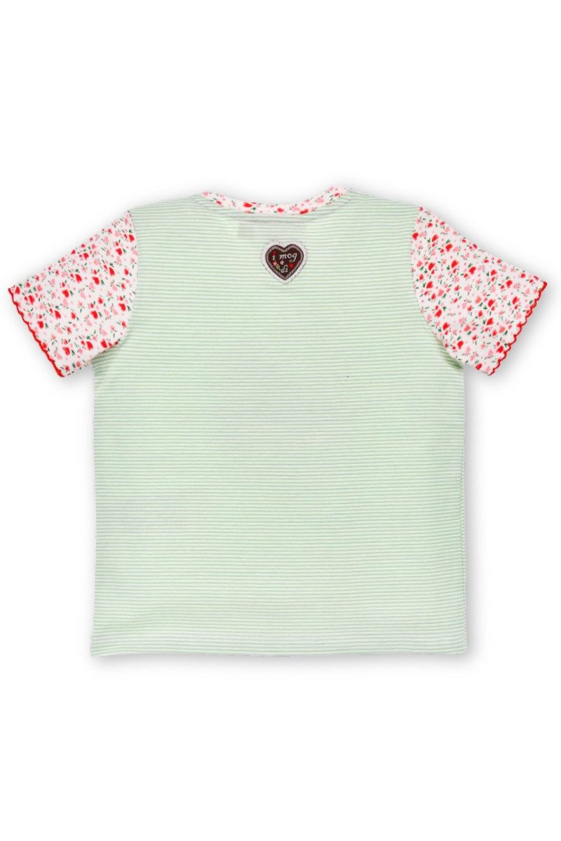 BONDI Trachtenbluse Trachtenshirt Baby/Kind - BAMBI - grün/weiß