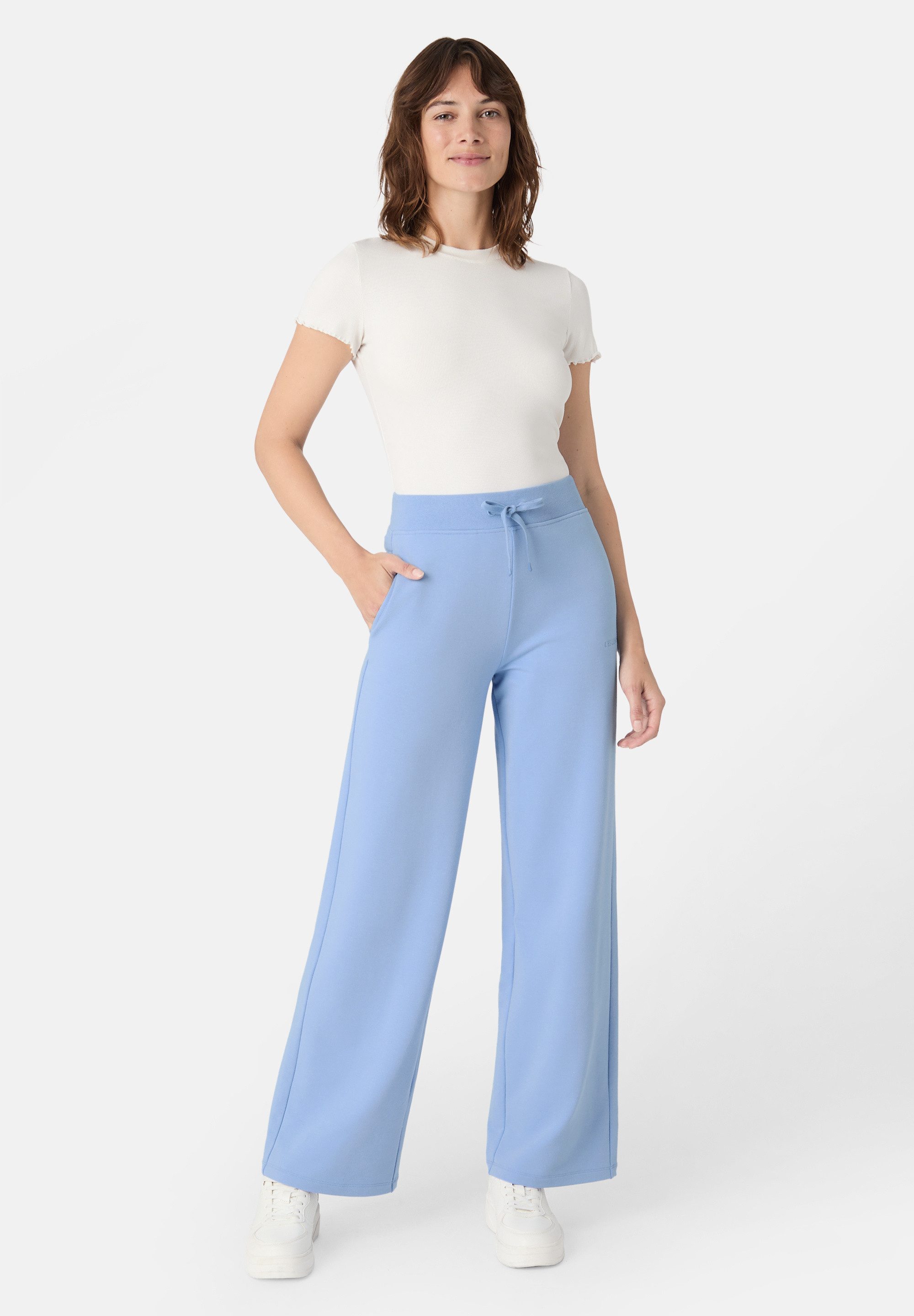 Les Lunes Jogginghose BONNIEE Pants Wide Leg gerade geschnittene Sweathose mit weitem Bein