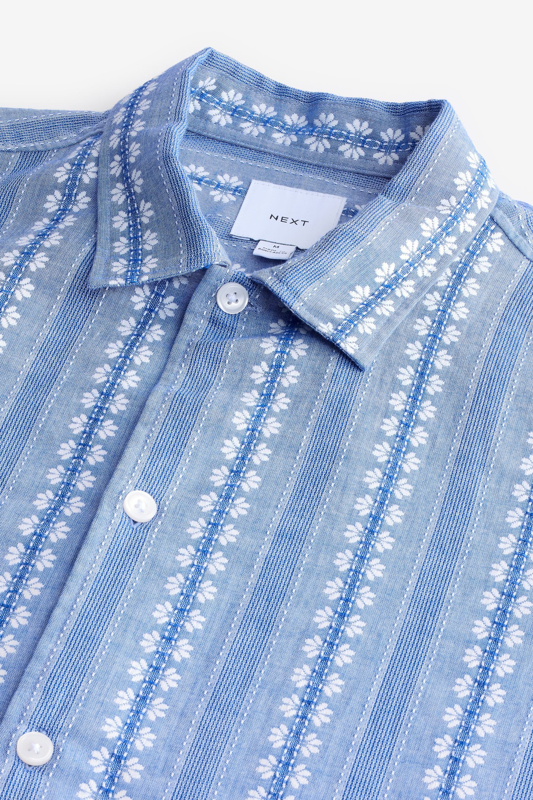 Next Kurzarmhemd Kurzarmhemd mit Strukturstreifen aus Baumwolle (1-tlg) günstig online kaufen